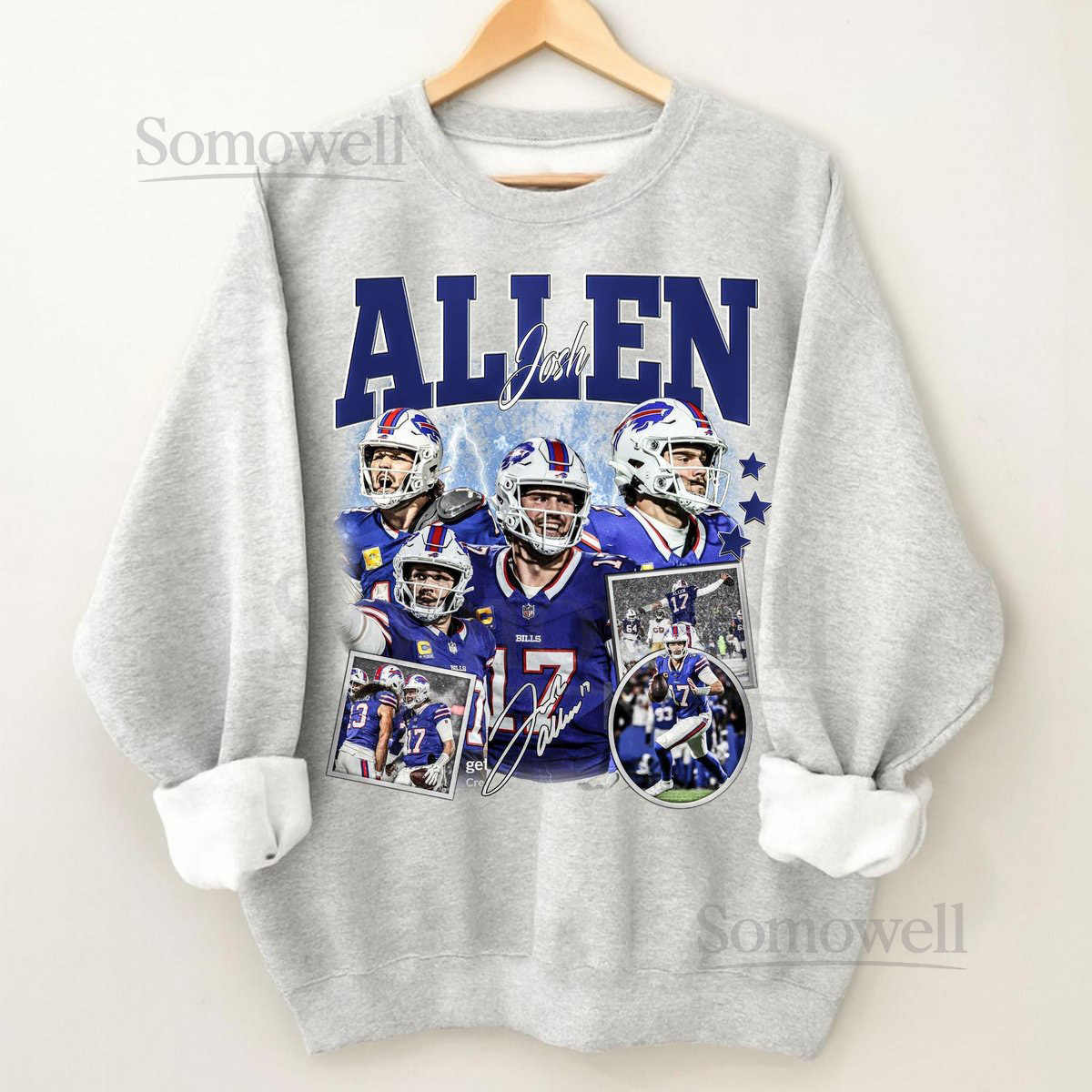 Vintage Josh Allen Sweatshirt 90s Buffalo Football Fan Apparel_57