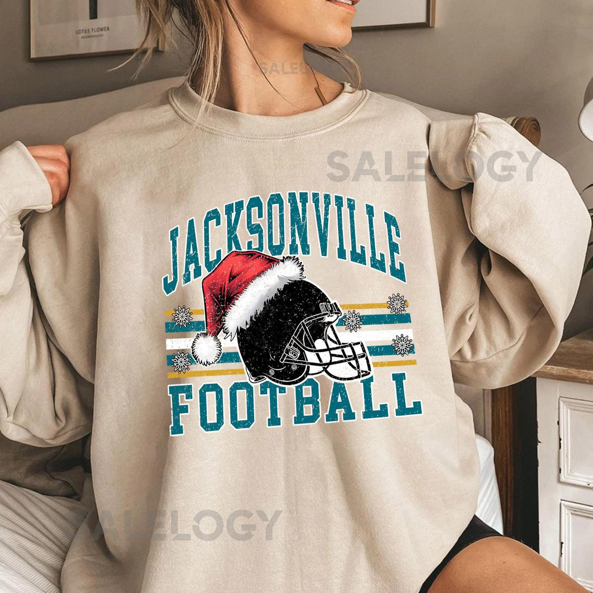 Jacksonville Football Christmas Sweatshirt Holiday Game Day Crewneck Xmas Fan T-Shirt _583