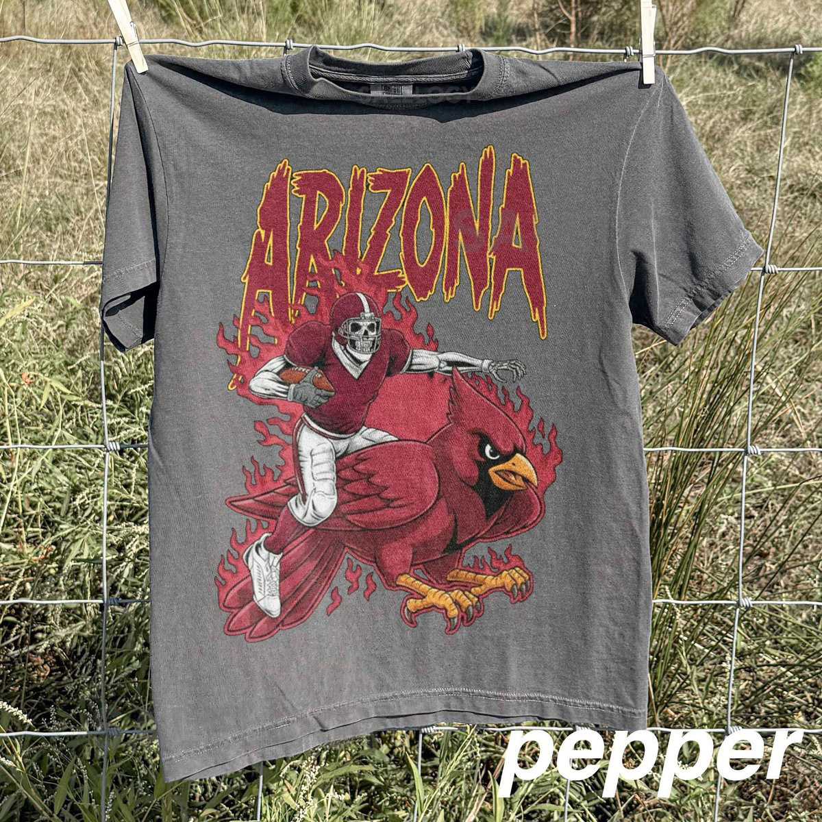 Vintage Arizona Football Shirt Comfort Colors Cardinals Tee Retro 90s Game Day Top_974