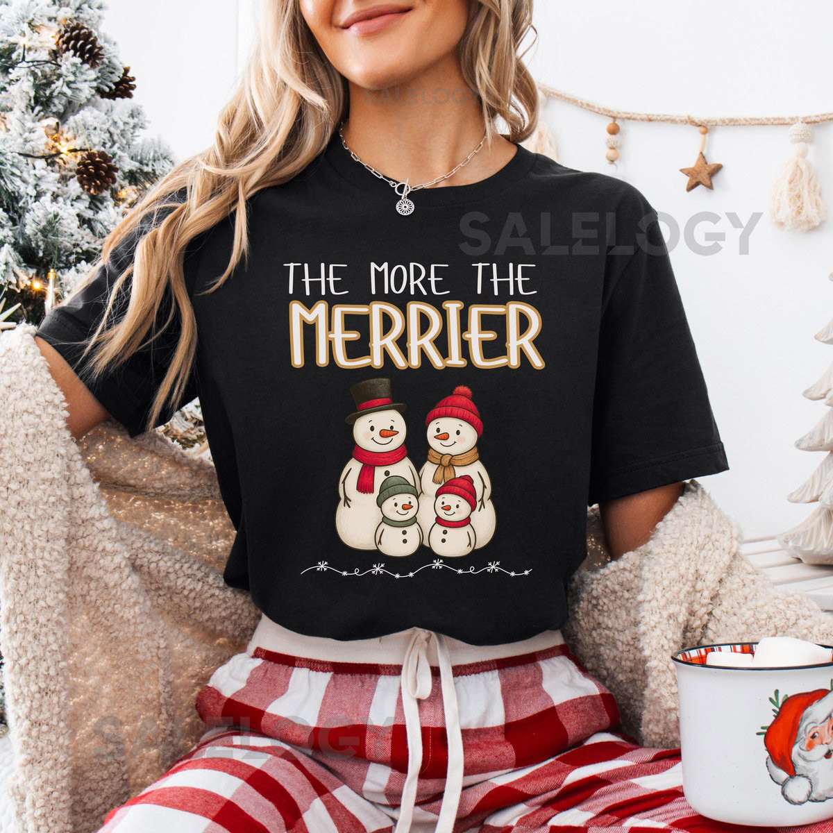 The More the Merrier Shirt Twin Pregnancy Reveal Shirt Gingerbread Christmas Tee New Sibling Announcement Holiday Shirt Expecting Twins_787