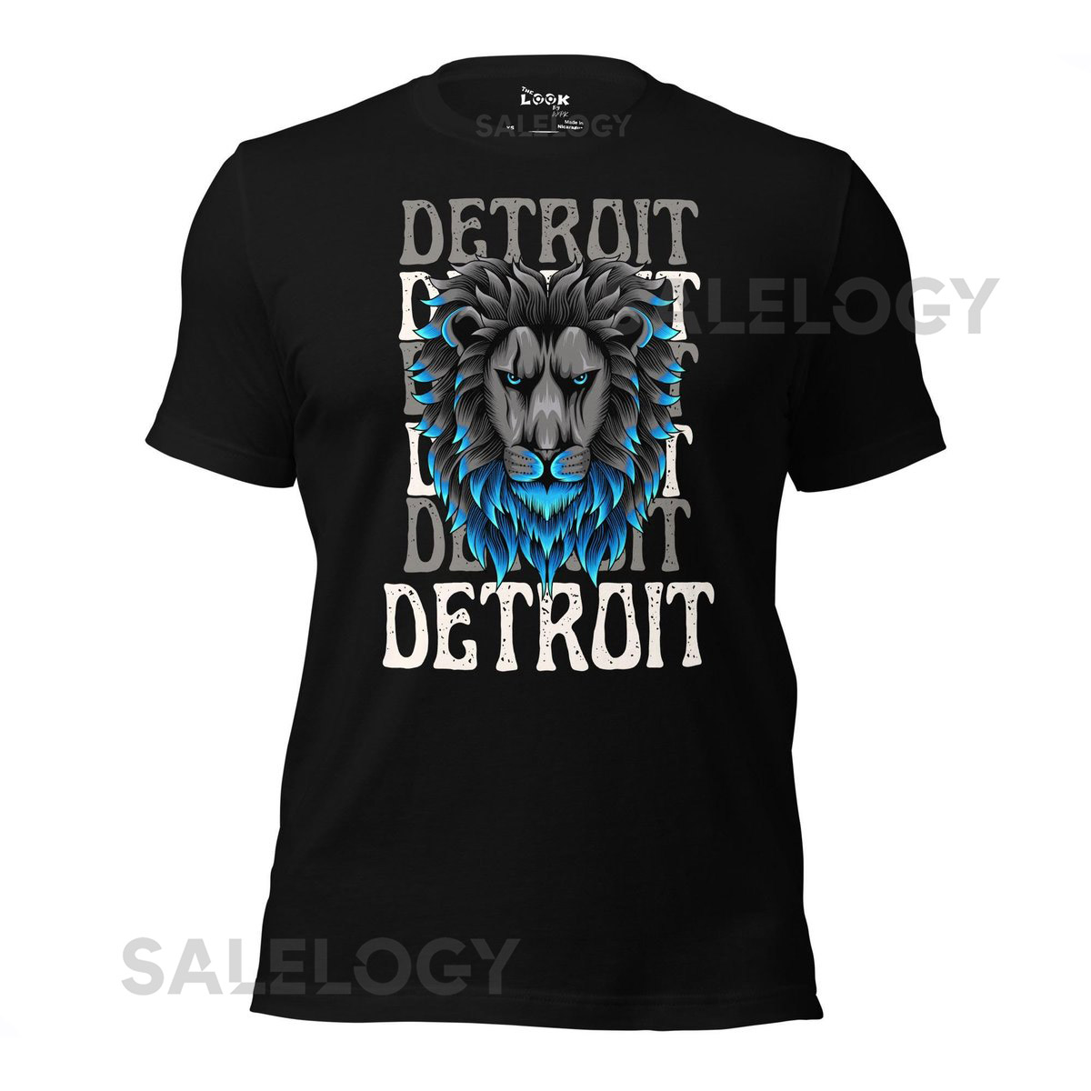 Detroit Lion T-Shirt Blue Mane Detroit Graphic Tee_187