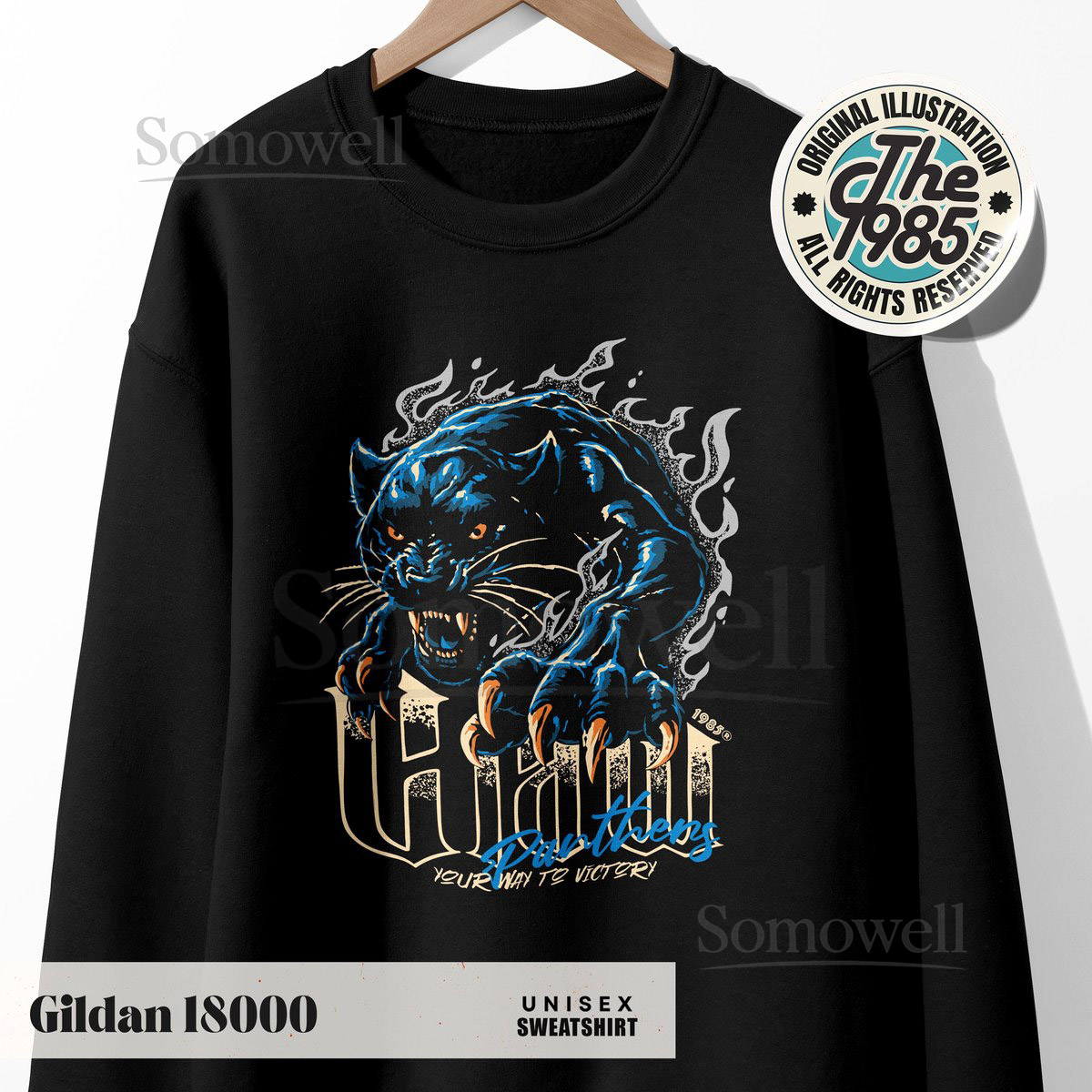 Carolina Football Sweatshirt Vintage Style Panthers Crewneck 90's Old School Game Day Apparel Panthers Fan Gift Unisex Sweatshirt_372