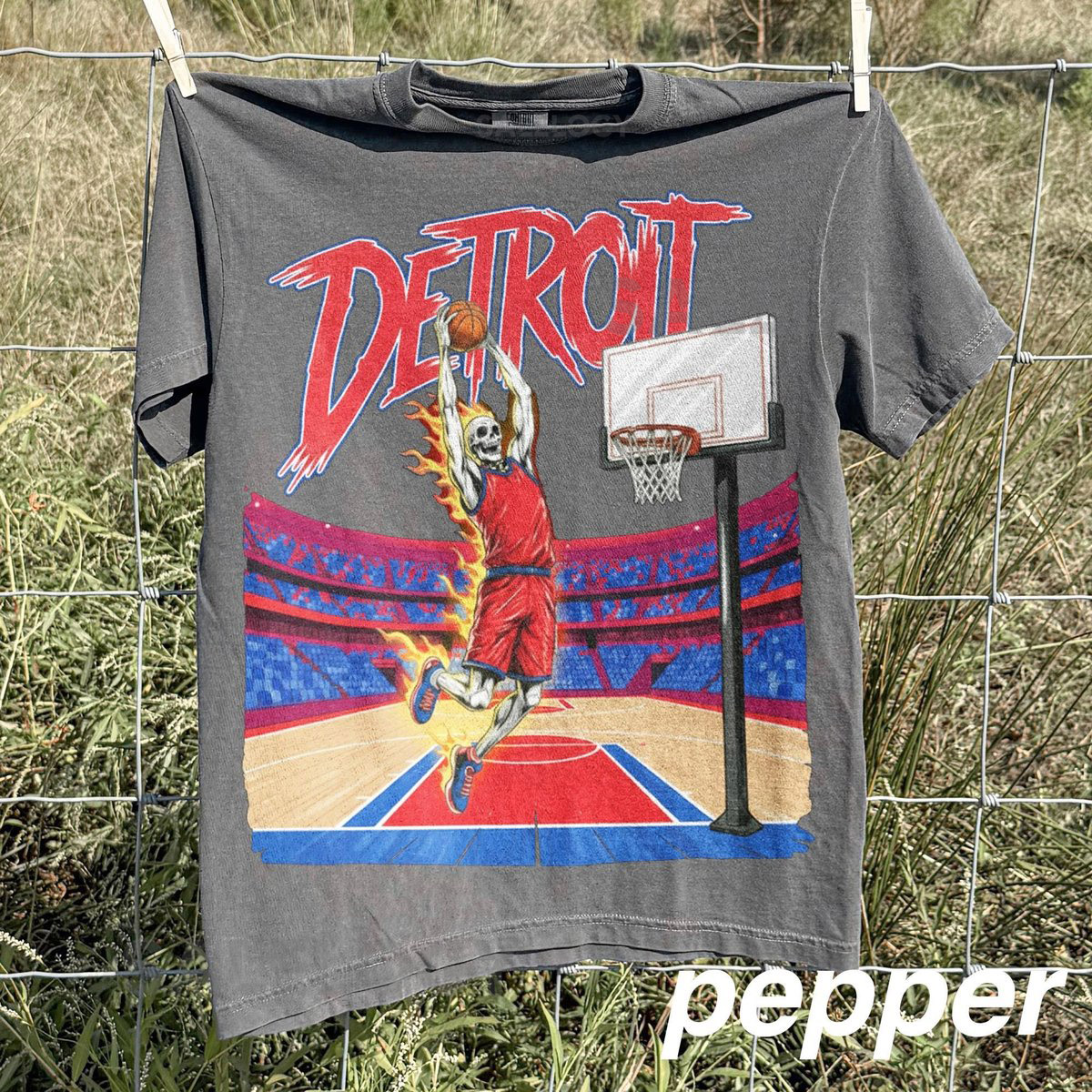 Detroit Basketball Shirt Comfort Colors Tee Retro Detroit Basketball Graphic T-Shirt_95