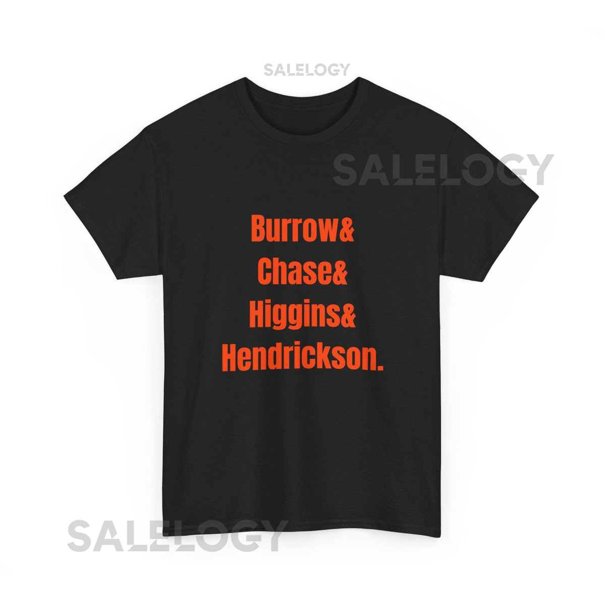 Cincinnati Bengals Player Names Tee - Burrow Chase Higgins and Hendrickson_498