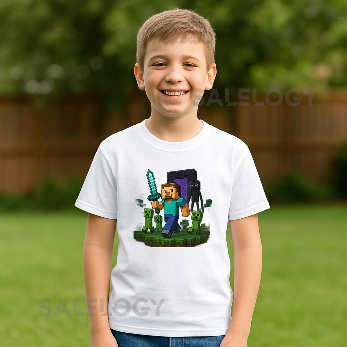 Minecraft Inspired Kids ShirtPixel World Gaming TopCool Birthday Gift for KidsCreeper Style ShirtSteve Inspired Sweatshirt_567