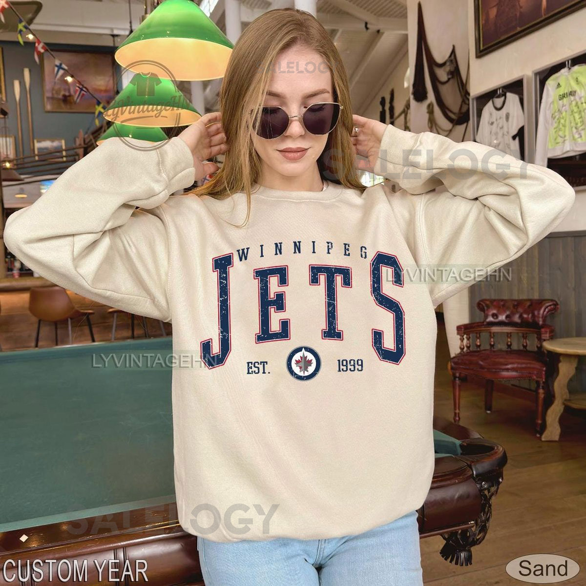 Vintage Winnipeg Jets sweatshirt Winnipeg Jets youth Sweatshirt Hockey Mom Christmas Sweater Personalized Hockey Christmas_777