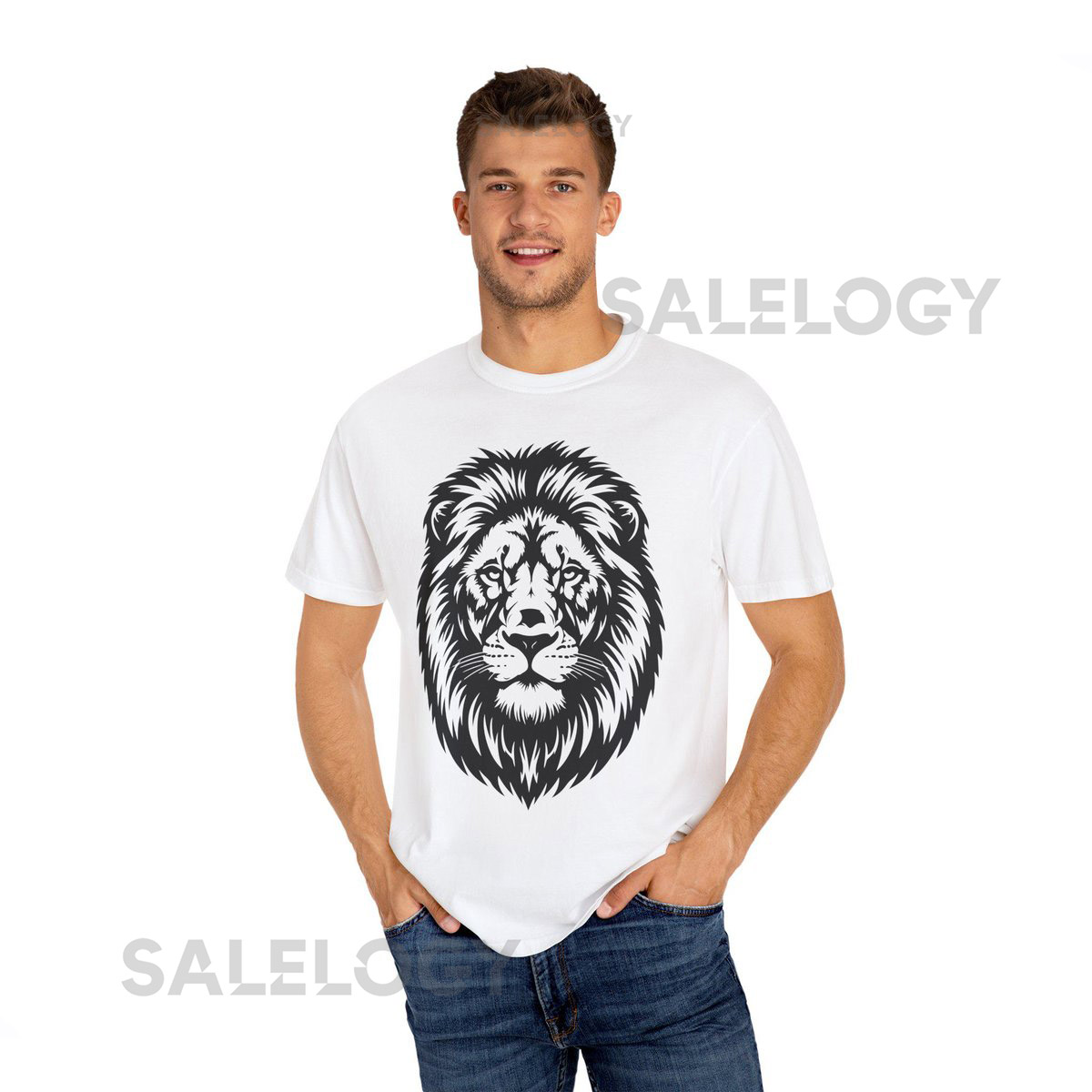 Detroit Lions T-Shirt LIONS Back Print_300