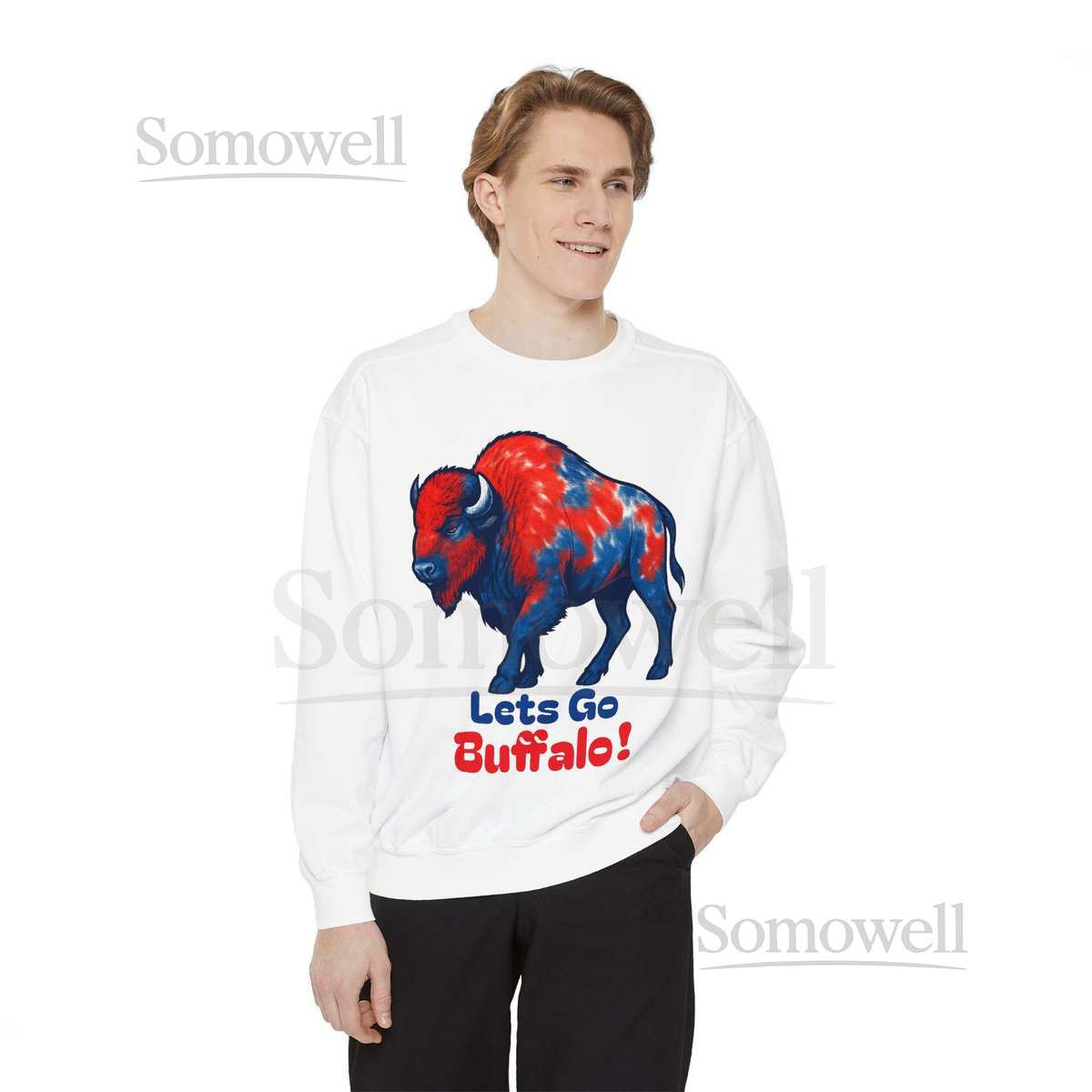Buffalo Bills Sweatshirt Red Blue Graphic Hometown Pride_247