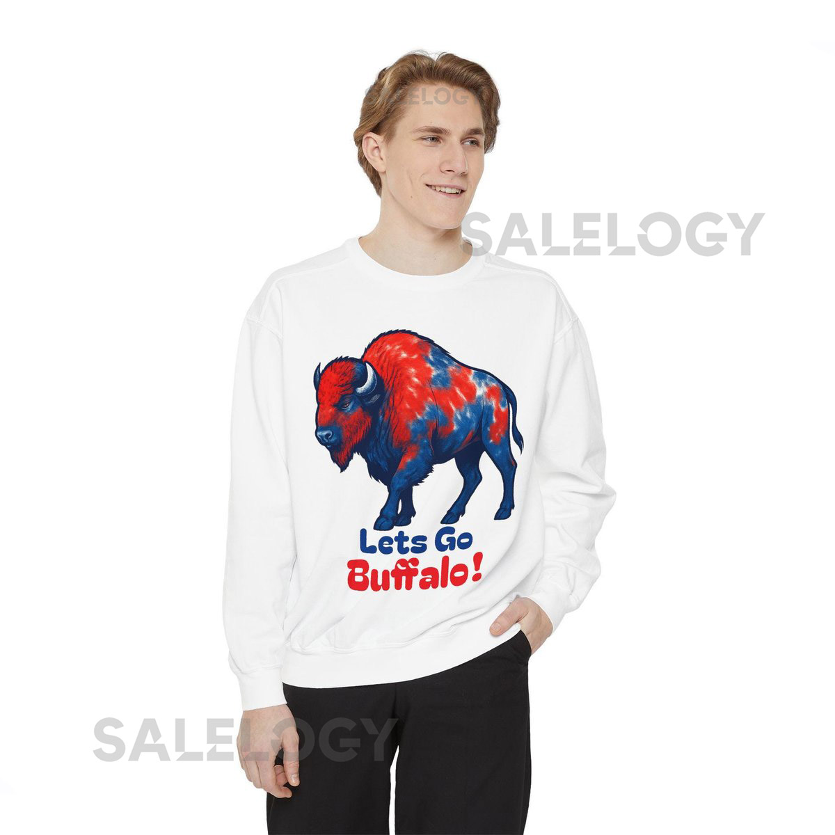 Buffalo Bills Sweatshirt Red Blue Graphic Hometown Pride_247