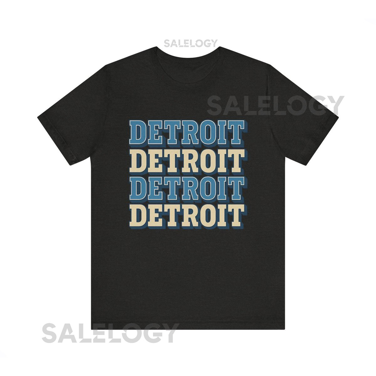 Retro Detroit T-Shirt Vintage Block Font Tee Motor City Graphic Shirt Trendy Michigan Streetwear_720