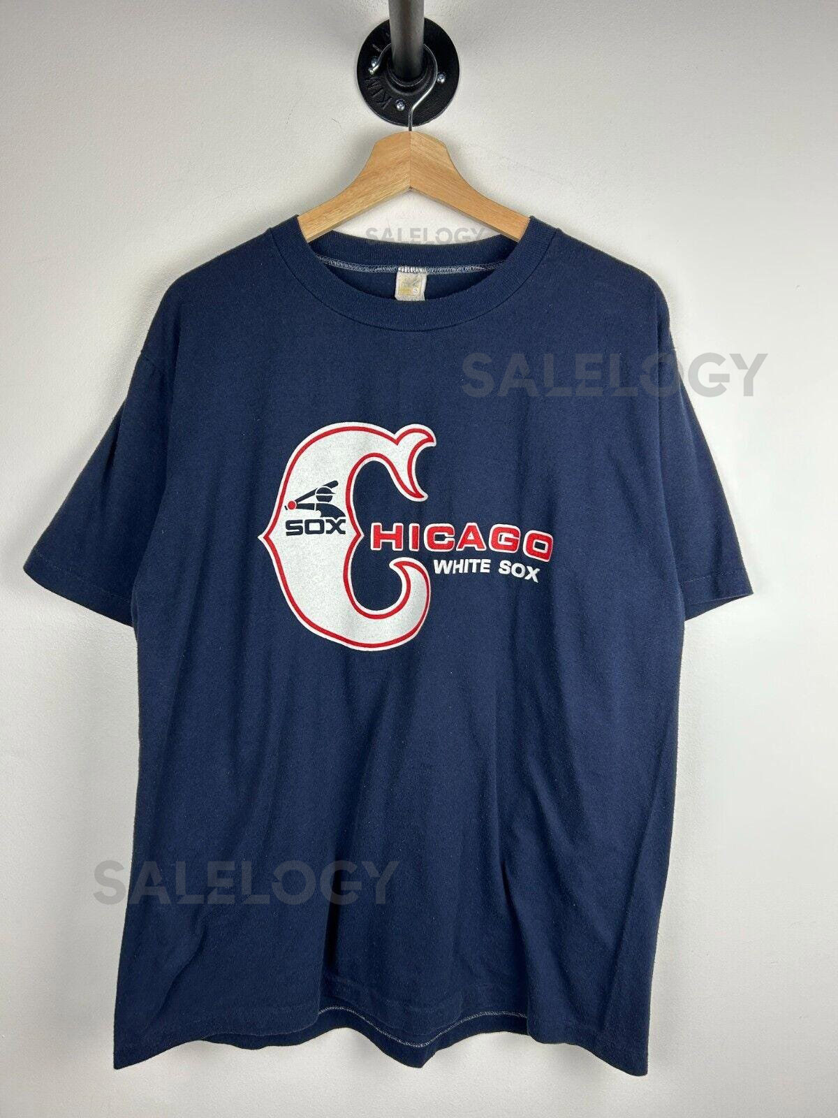 Vintage 80s MLB Chicago White Sox Navy Tee Size XL_420