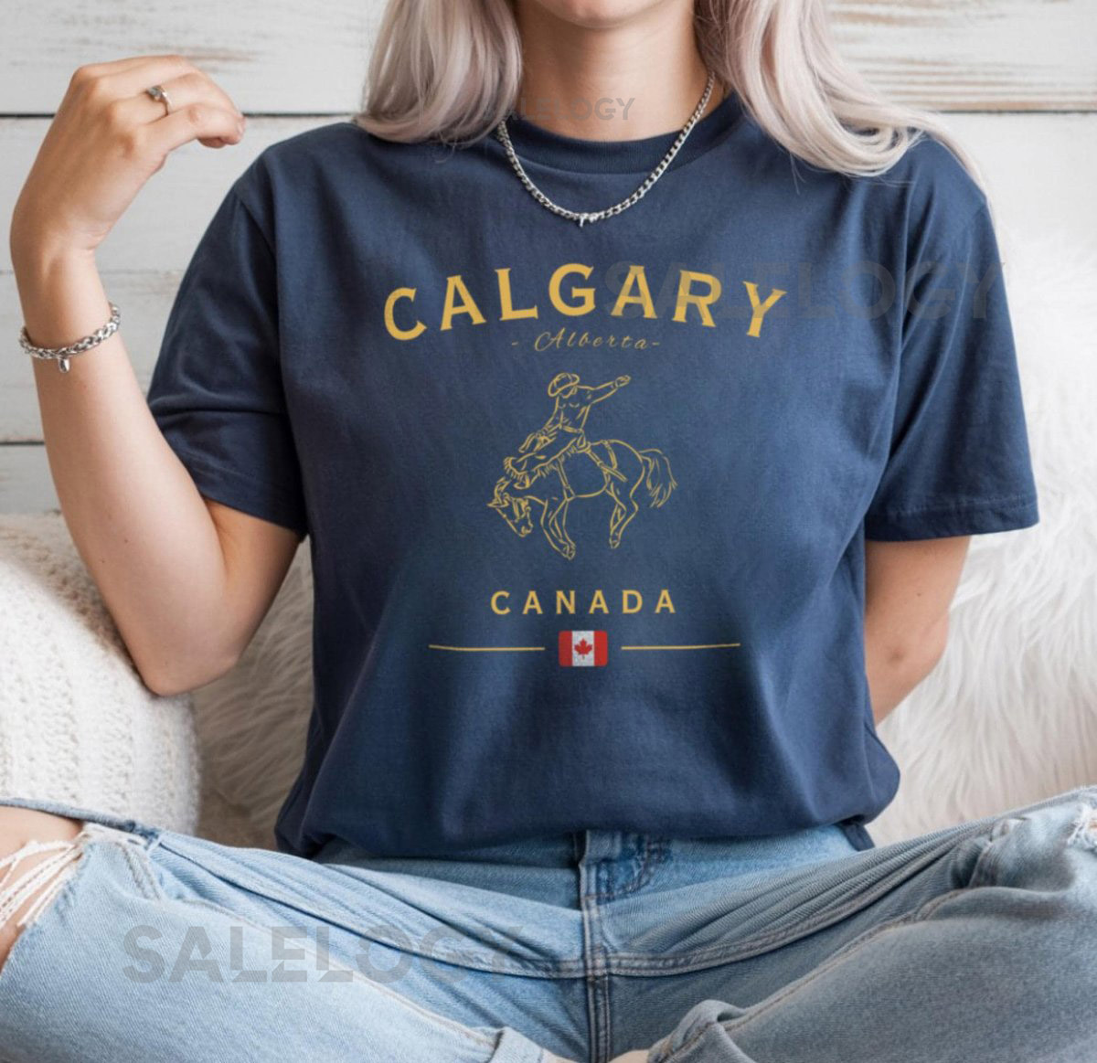 Calgary Alberta Canada Shirt Rodeo Cowboy Comfort Colors Tee Western T-Shirt Bucking Horse Stampede Travel Gift Unisex_38
