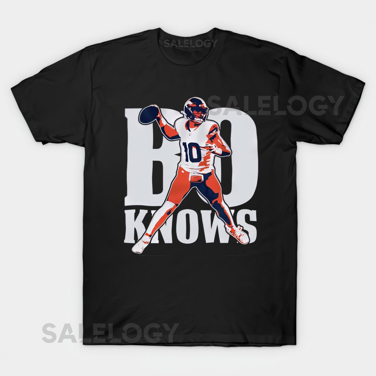 Bo Knows Denver Broncos Short Sleeve black T-Shirt Size S-4X Casual Classic Men_18