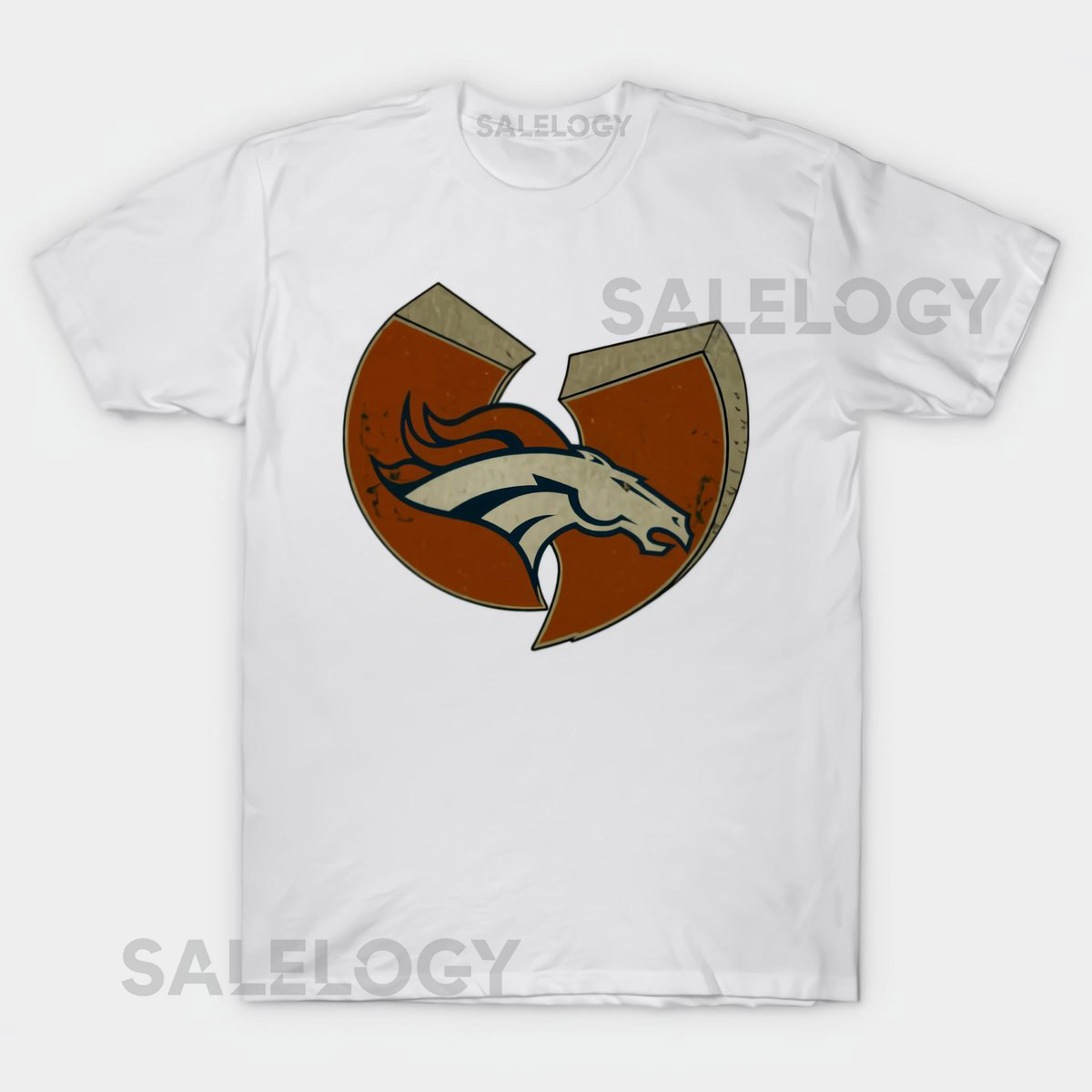 Denver Broncos Short Sleeve White T-Shirt Size S-4X Casual Classic Men_315