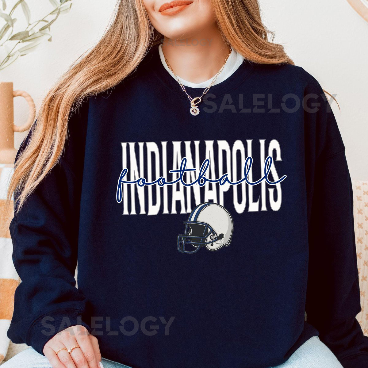 Retro Indianapolis Football Sweatshirt Indiana Football Fan Crewneck Sunday Game Day Sweater Cozy Colt Fans Gift f_804