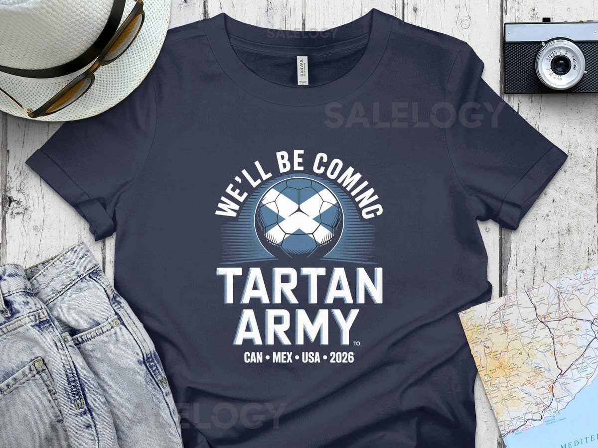 Scotland 2026 T Shirt Tartan Army Design Qualification Soccer Fan_469
