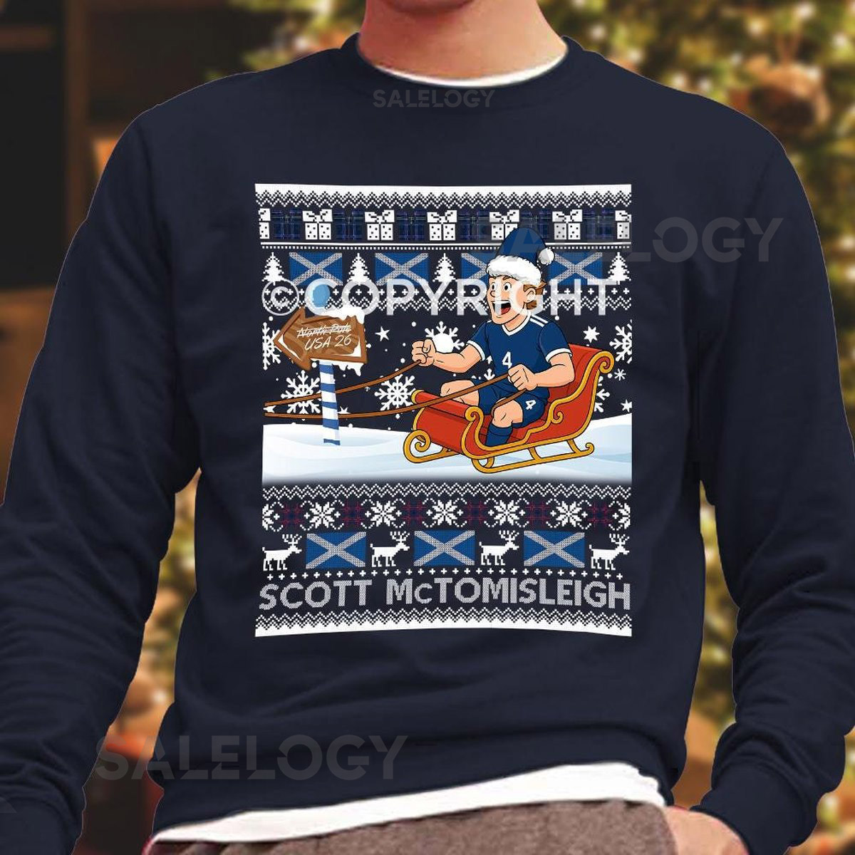 Scott McTomisleigh McTominay Scotland Christmas Jumper World Cup Kids Adults Sizes Gift For Scotland Scottish Fans Tartan Army_474