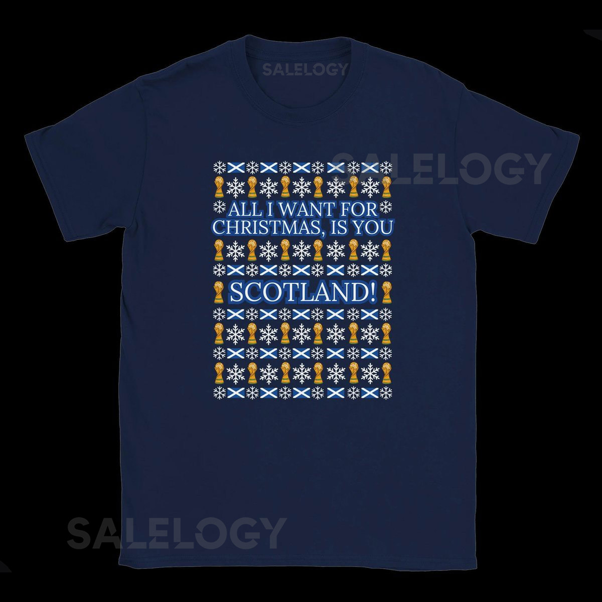 All I Want For Christmas World Cup Scotland Christmas T Shirt_9