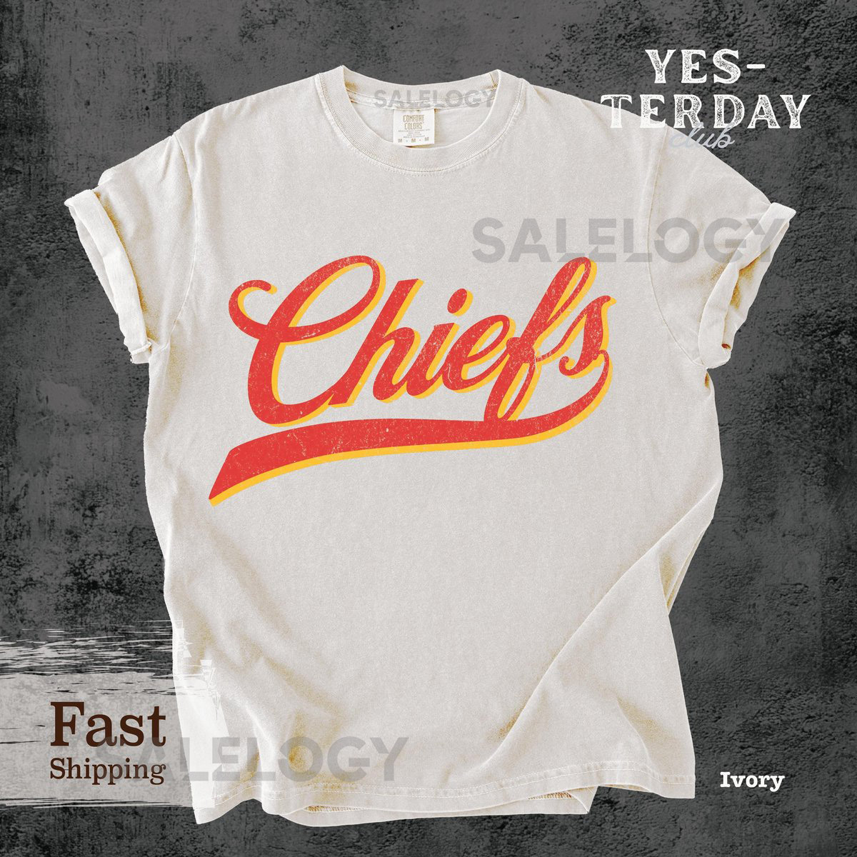 Retro Chiefs Shirt Comfort Colors Vintage Sports Shirt Retro Game Day Shirt Kansas City Football Shirt 90s Shirt CHIEFS Shirt_718