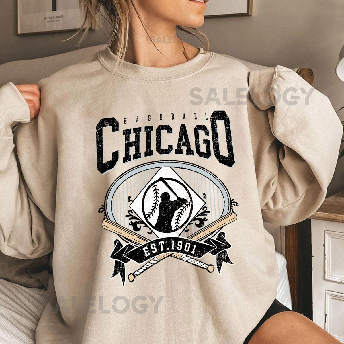 Chicago Baseball Vintage T-Shirt Retro Game Day Sweatshirt Classic Hoodie Fan Gift_251