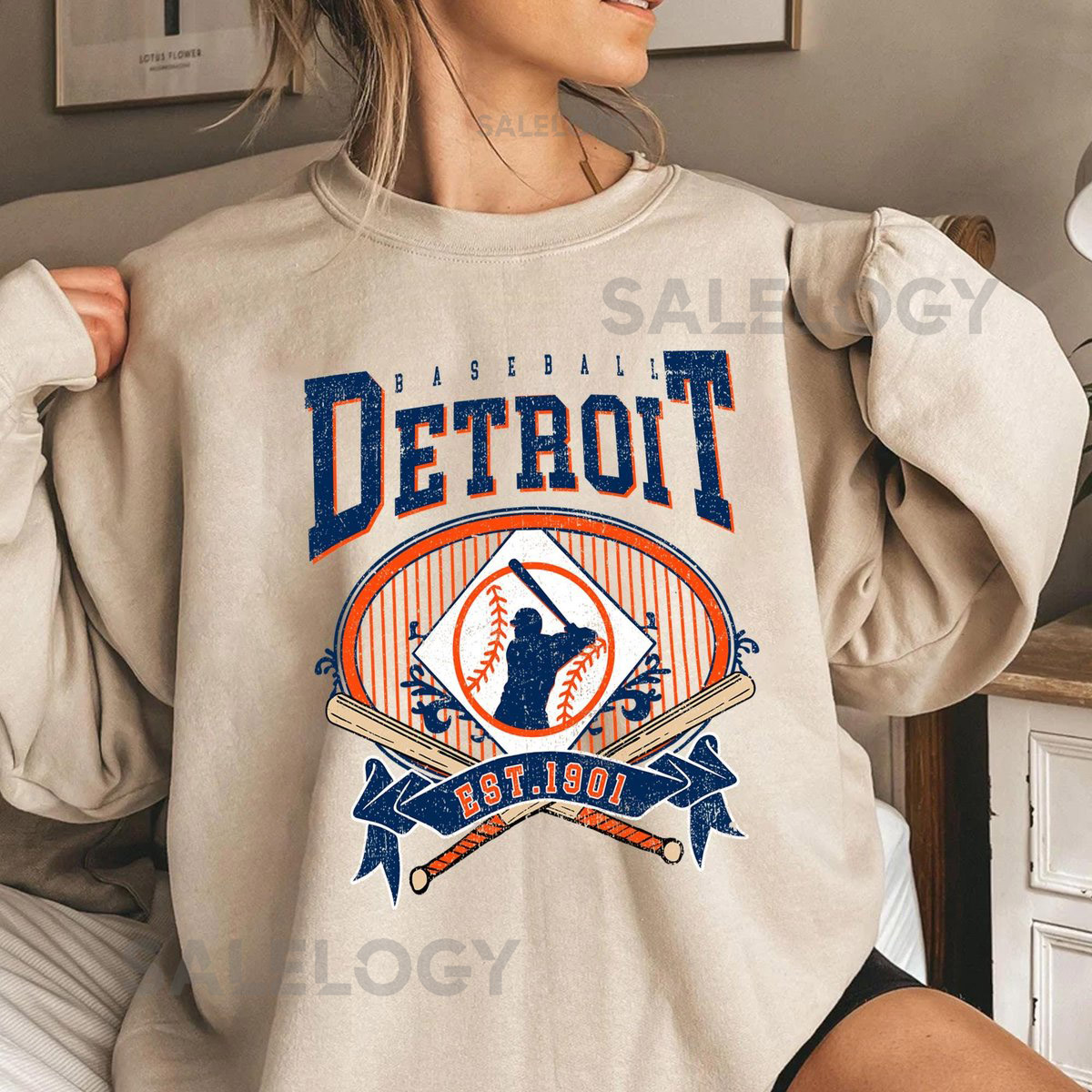 Detroit Baseball Vintage T-Shirt Retro Game Day Sweatshirt Classic Hoodie Fan Gift_146
