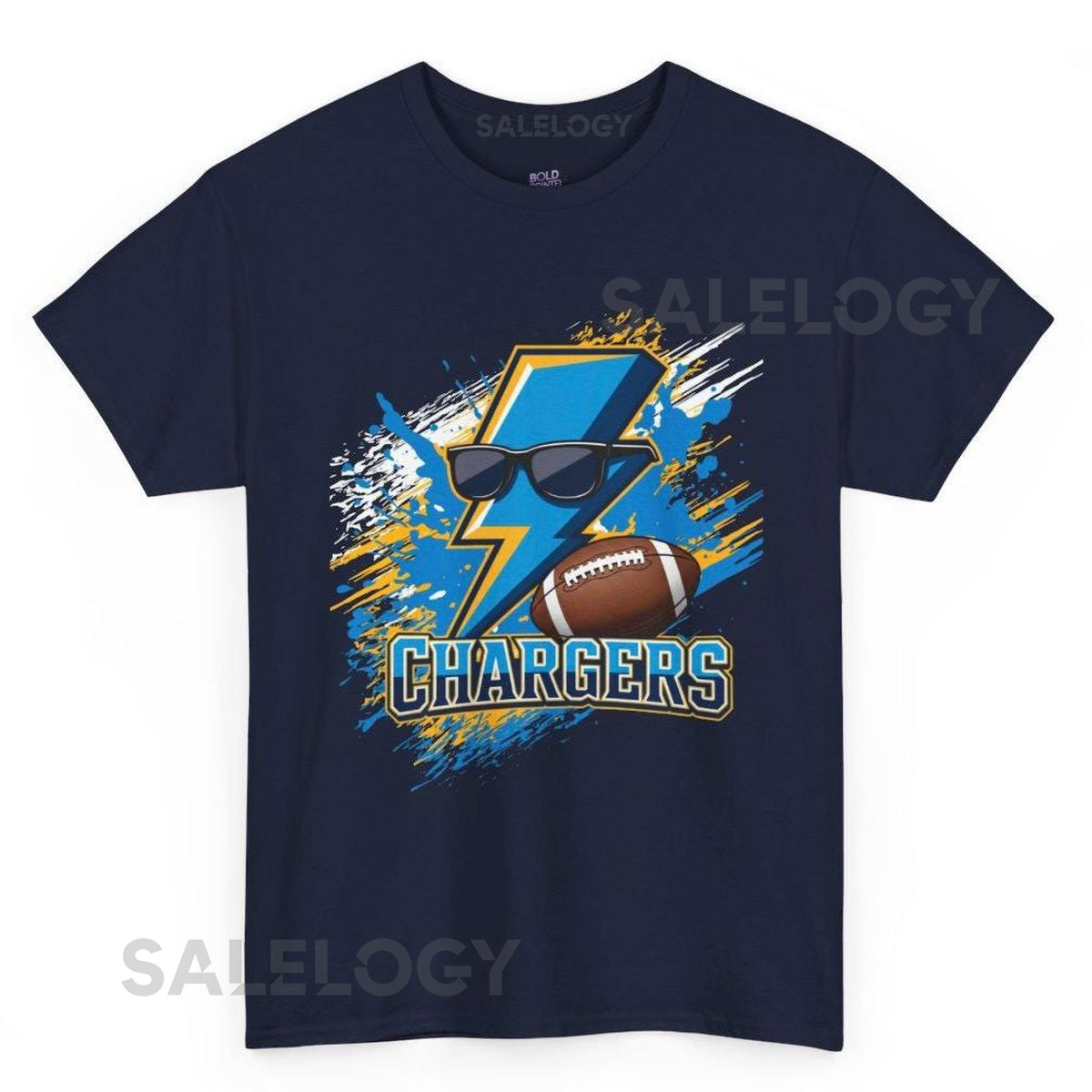 Chargers Football Shirt Lightning Bolt Sunglasses Graphic Tee_52