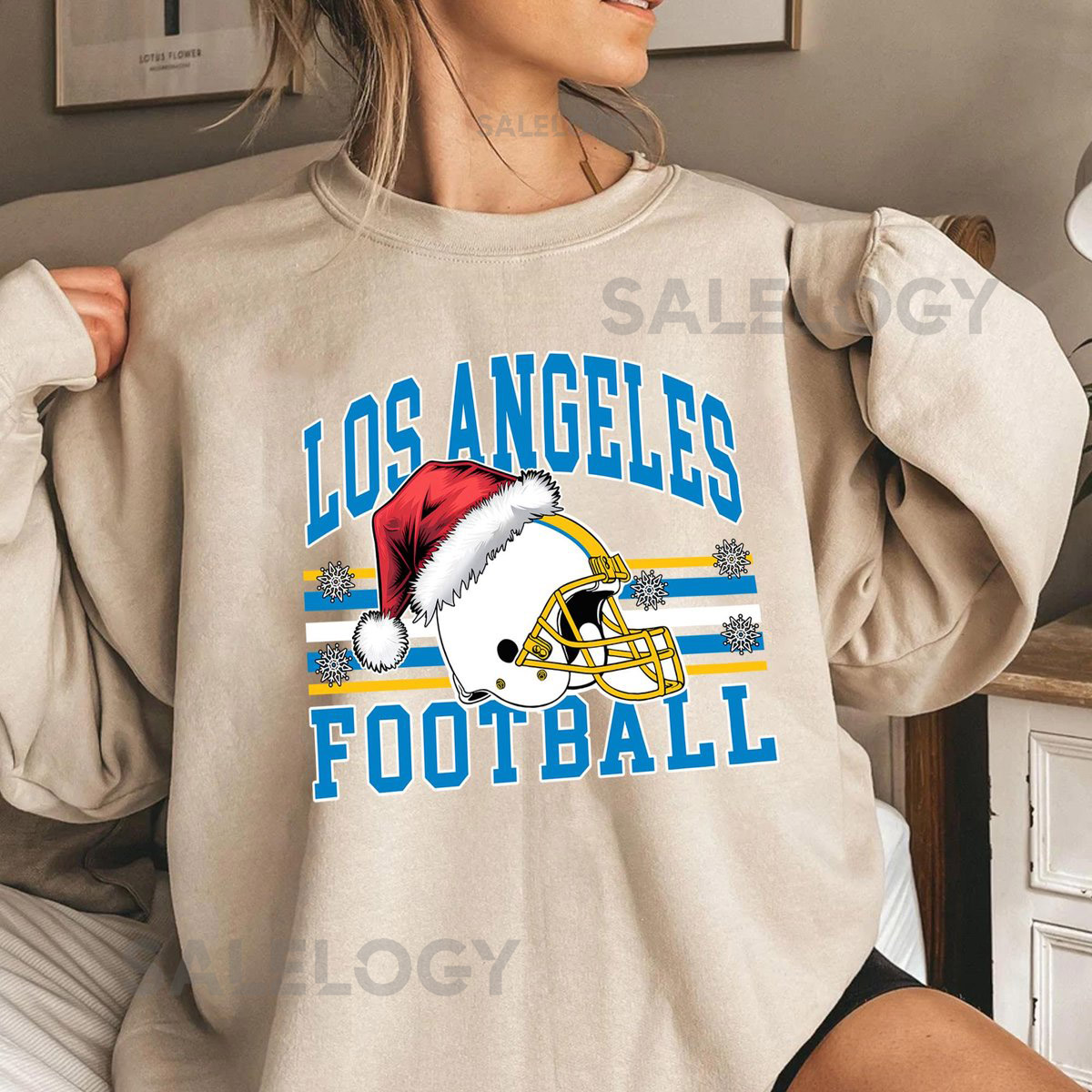 Los Angeles Football T-Shirt College Game Day Tee Sweatshirt Hoodie Vintage Sports Fan Gift Santa Hat Christmas_90
