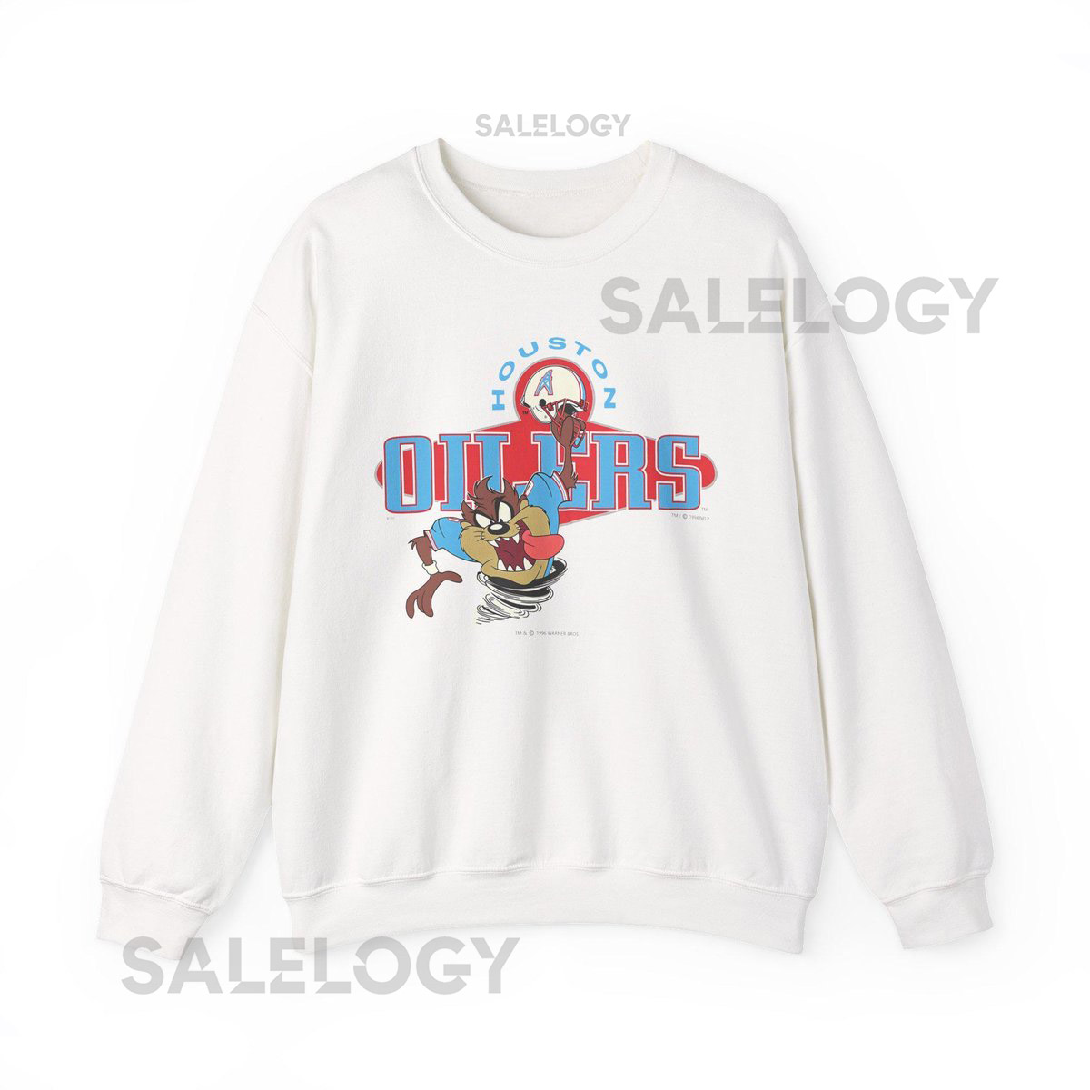 Tasmanian Devil Retro Cartoon Huston Oilers Sweatshirt Unisex Fan Apparel Crewneck Jumper Houston Oilers Sweater Vintage Cartoon_101