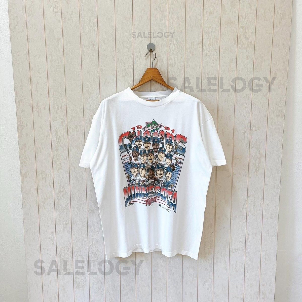 Vintage 1990s Minnesota Twins Caricature T-Shirt MLB Salem Sportswear USA size XL_866