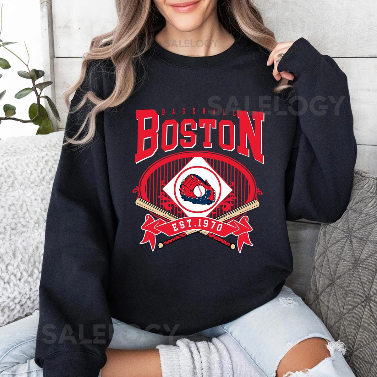 Boston Baseball Gloves Balls Hoodie Vintage Game Day T-Shirt Crewneck Sweatshirt Retro Sports Fan Gift_150