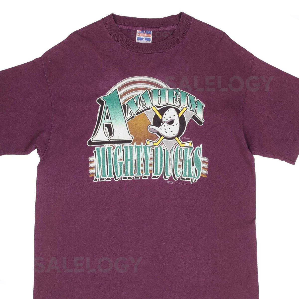 Vintage nhl anaheim mighty ducks disney tee shirt 1993 size xl made in usa_748