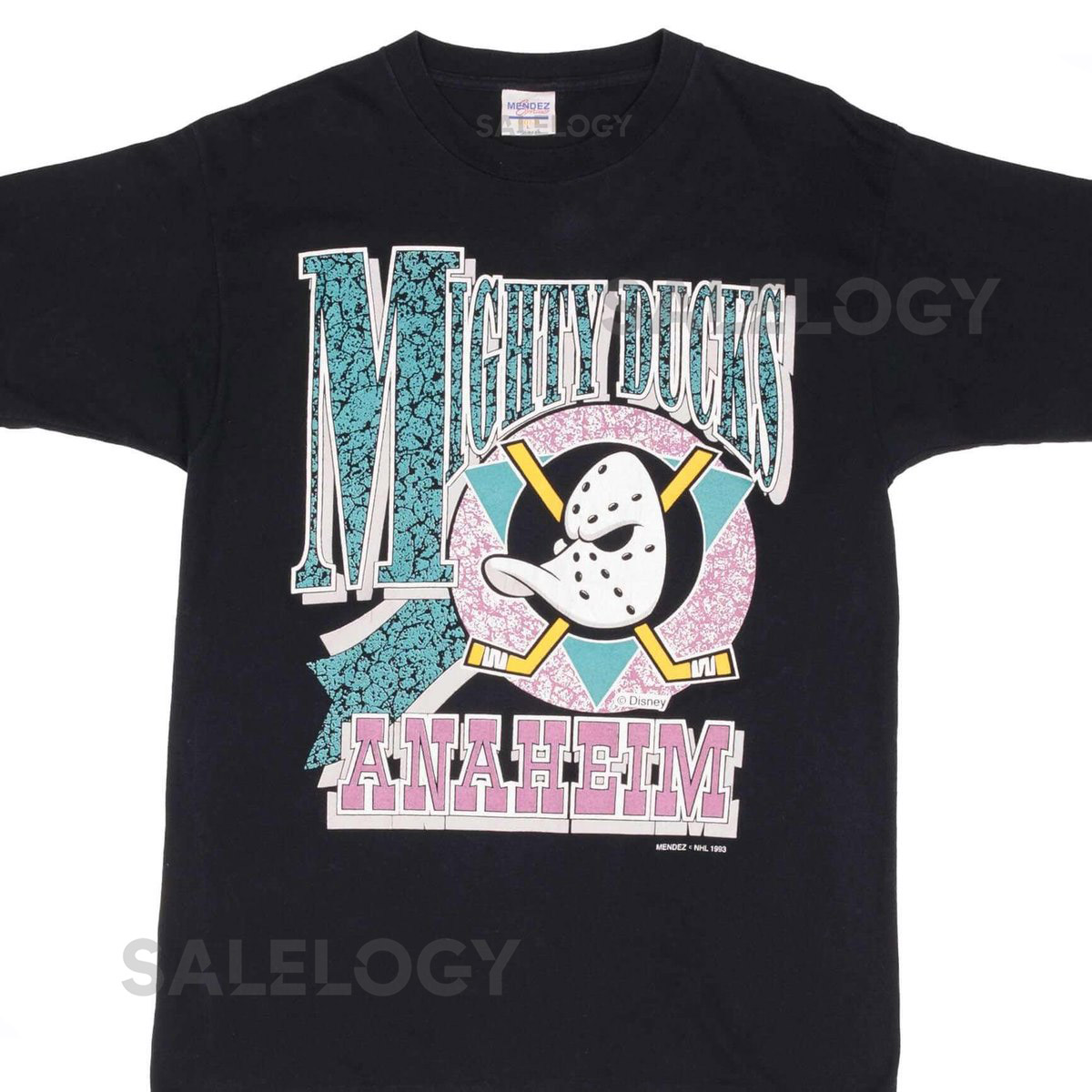 Vintage nhl anaheim mighty ducks disney tee shirt 1993 size medium made in usa_747