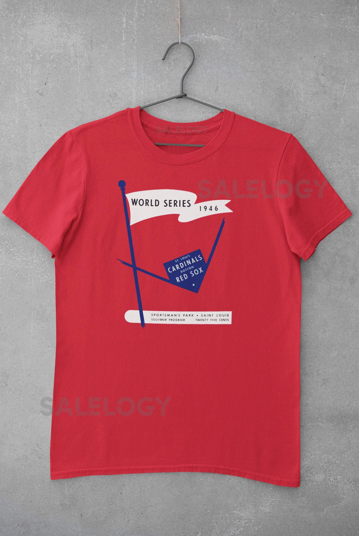 1946 Vintage Boston Red Sox - St Louis Cardinals World Series Program Cover - T-Shirt_1