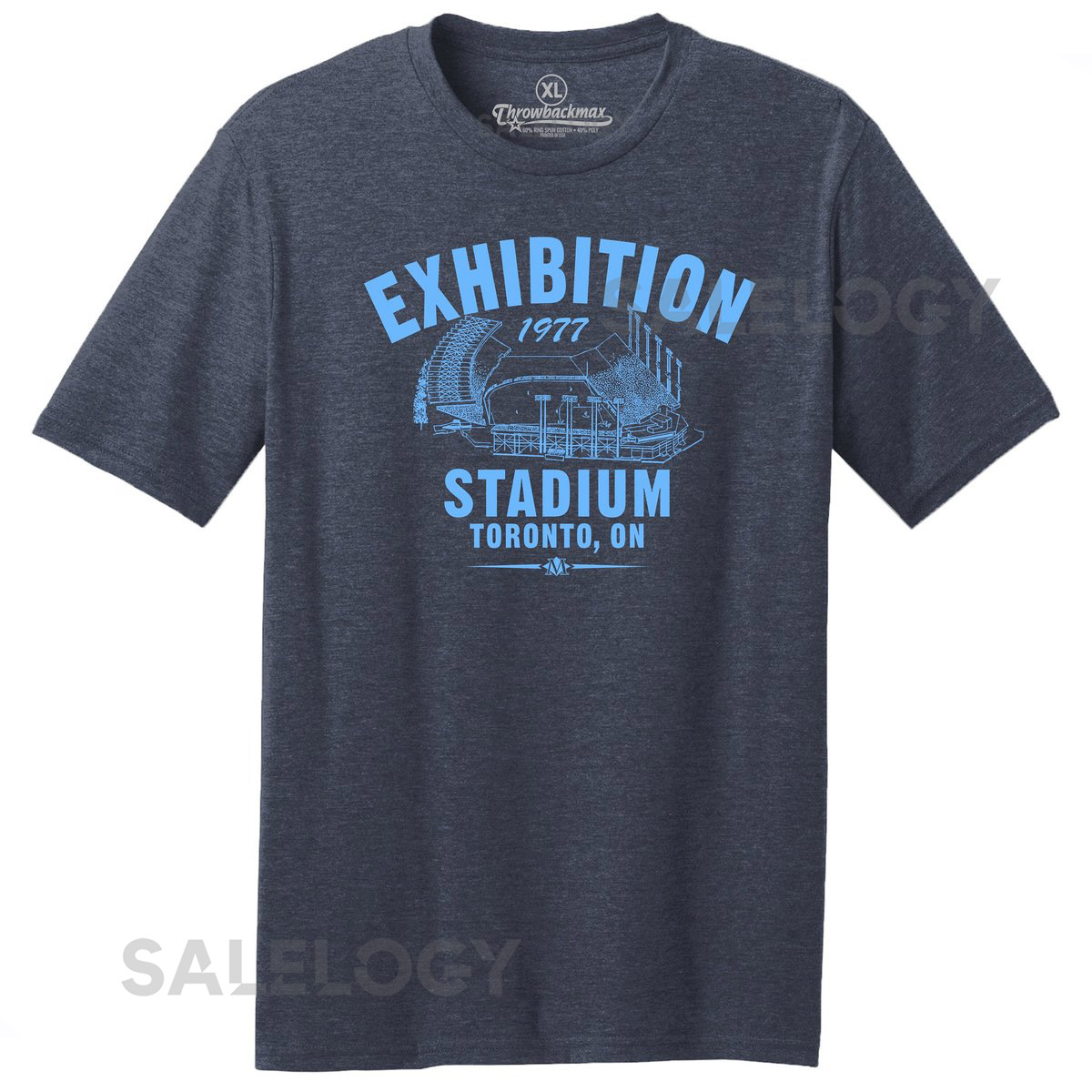 Exhibition Stadium 1977 T-Shirt Toronto Blue Jays Navy Heather Tee_437
