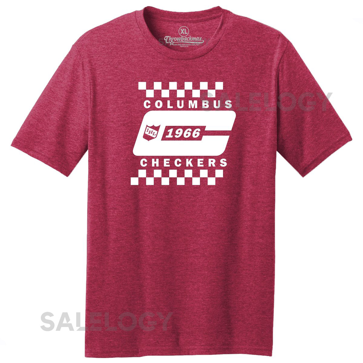 Columbus Checkers 1966 Hockey Tee IHL Classic Tri-Blend Shirt_91