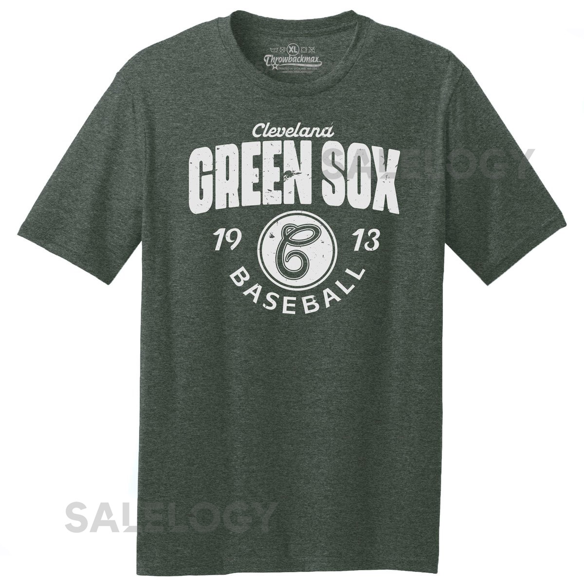 Cleveland Green Sox 1913 Baseball Tri-Blend Tee - Heather Green_307