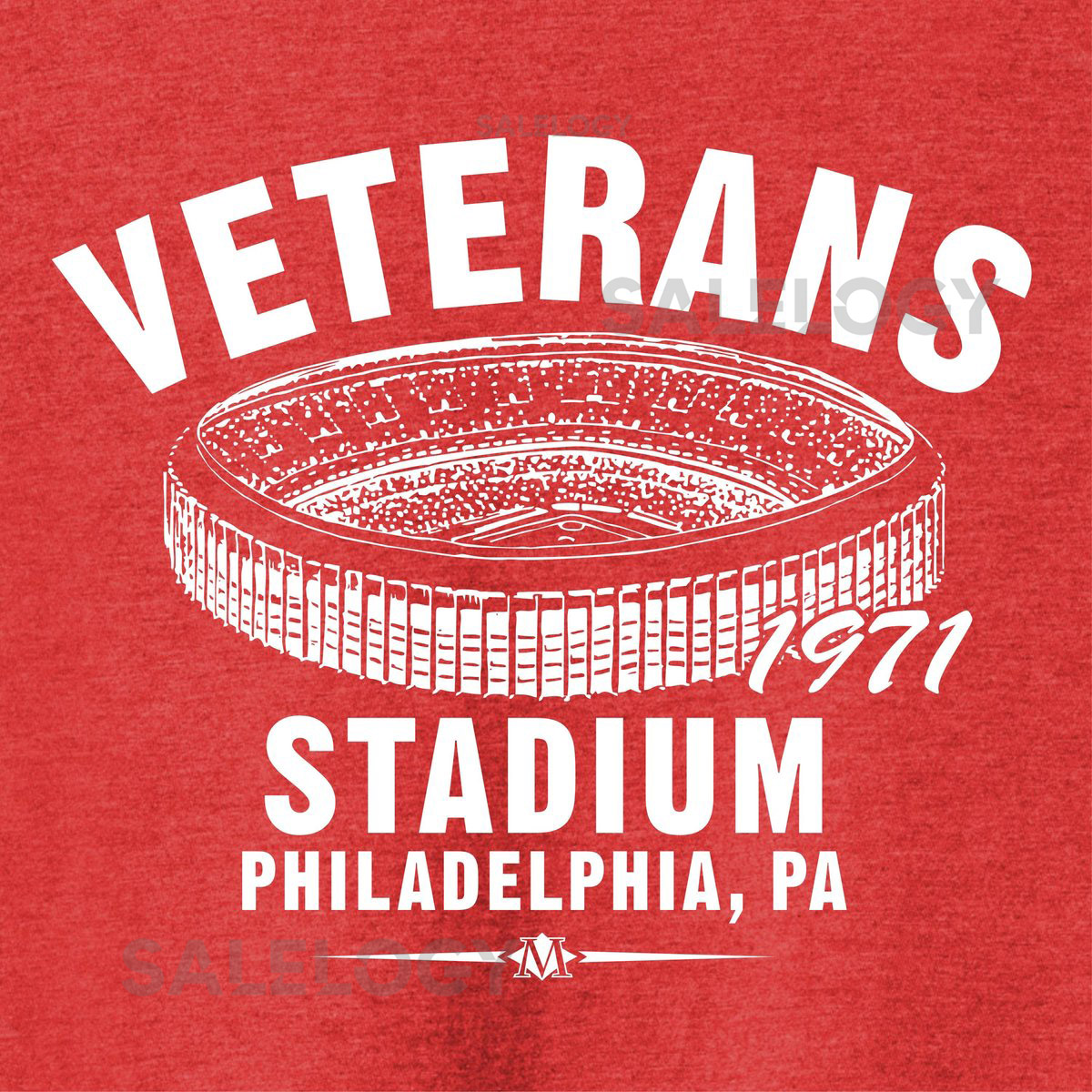 Veterans Stadium 1971 T-Shirt Philadelphia Phillies Baseball Red Heather Tri-Blend_377