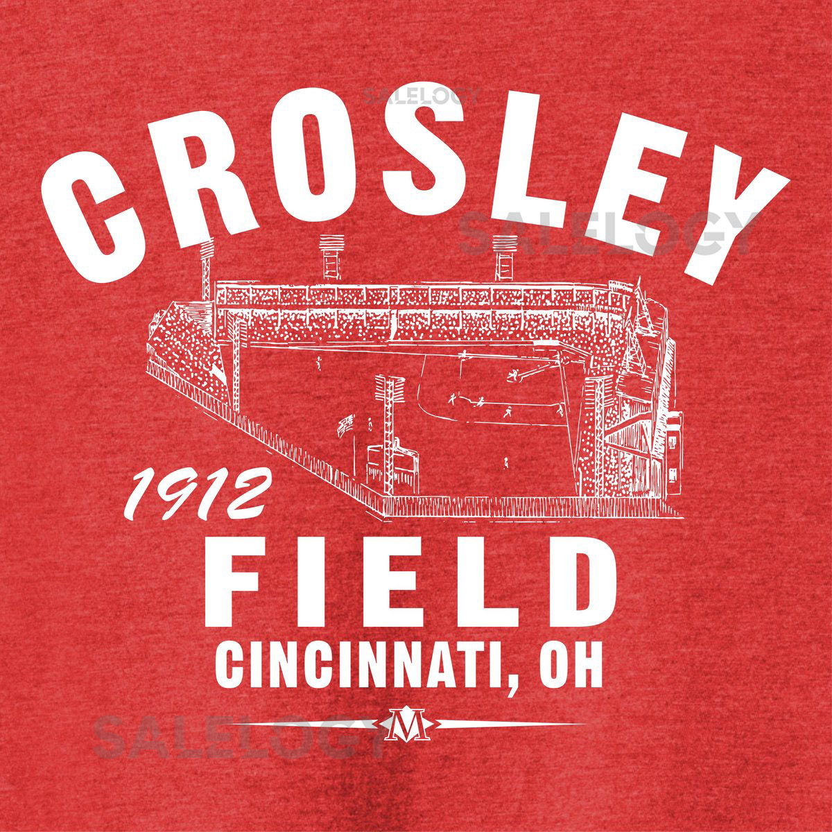 Crosley Field 1912 T-Shirt Cincinnati Reds Baseball Tri-Blend Tee_384