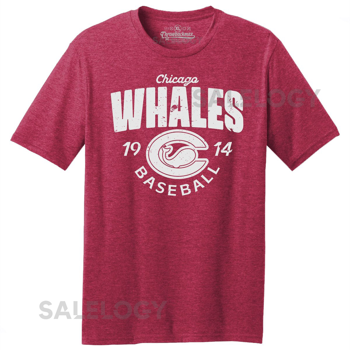 Chicago Whales 1914 Baseball Tri-Blend Tee Red Heather_236