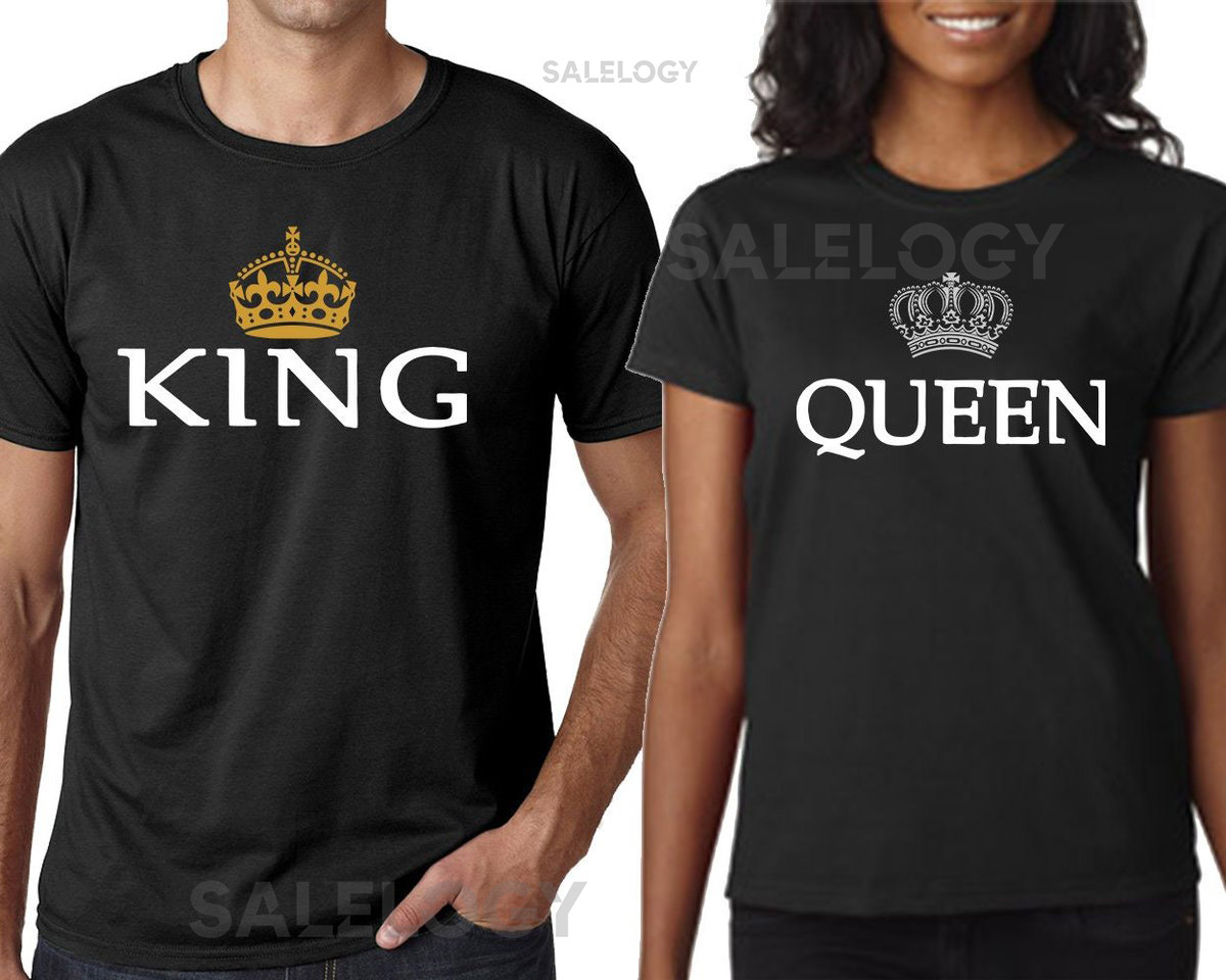 King Queen T-Shirt Unisex Couple Matching T-shirt Classic T-shirt Gift for Him Her Cotton T-shirt Soft Comfortable Anniversary Gift_614