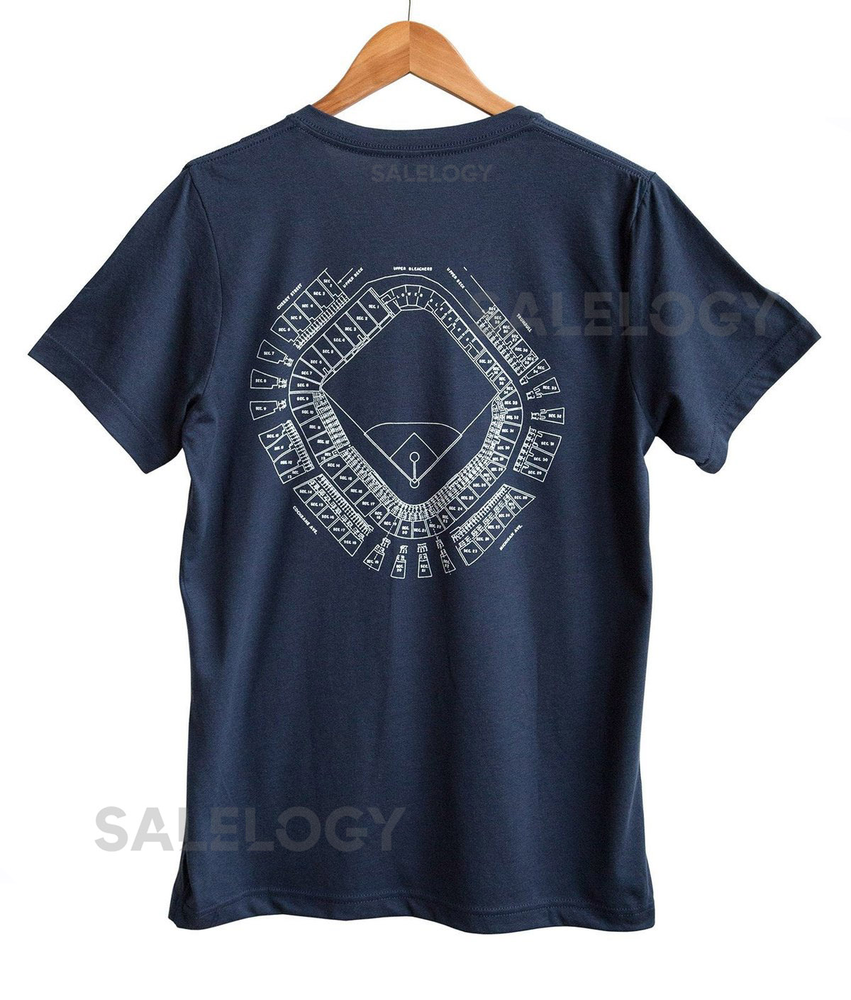 Old Tiger Stadium Graphic T-Shirt. Navin Field Seating Chart Blueprint V-Neck Tee. Detroit Tigers Fan gift for baseball fan_691