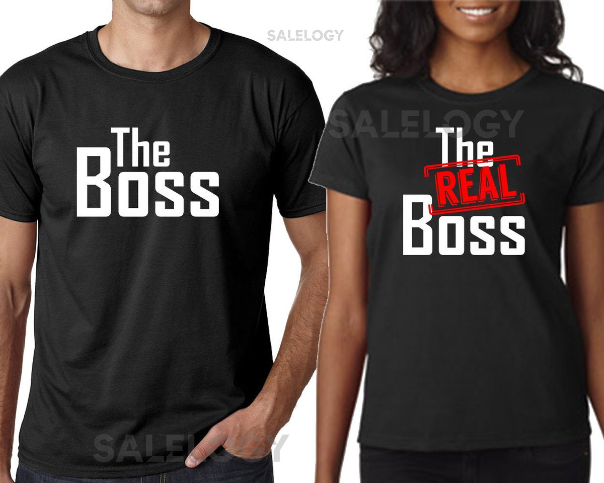 The Real Boss Short Sleeves T-shirt Unisex Couple Matching Tee Shirt Soft Comfortable Fashionable Tee Funny Tee Anniversary Gift_1086