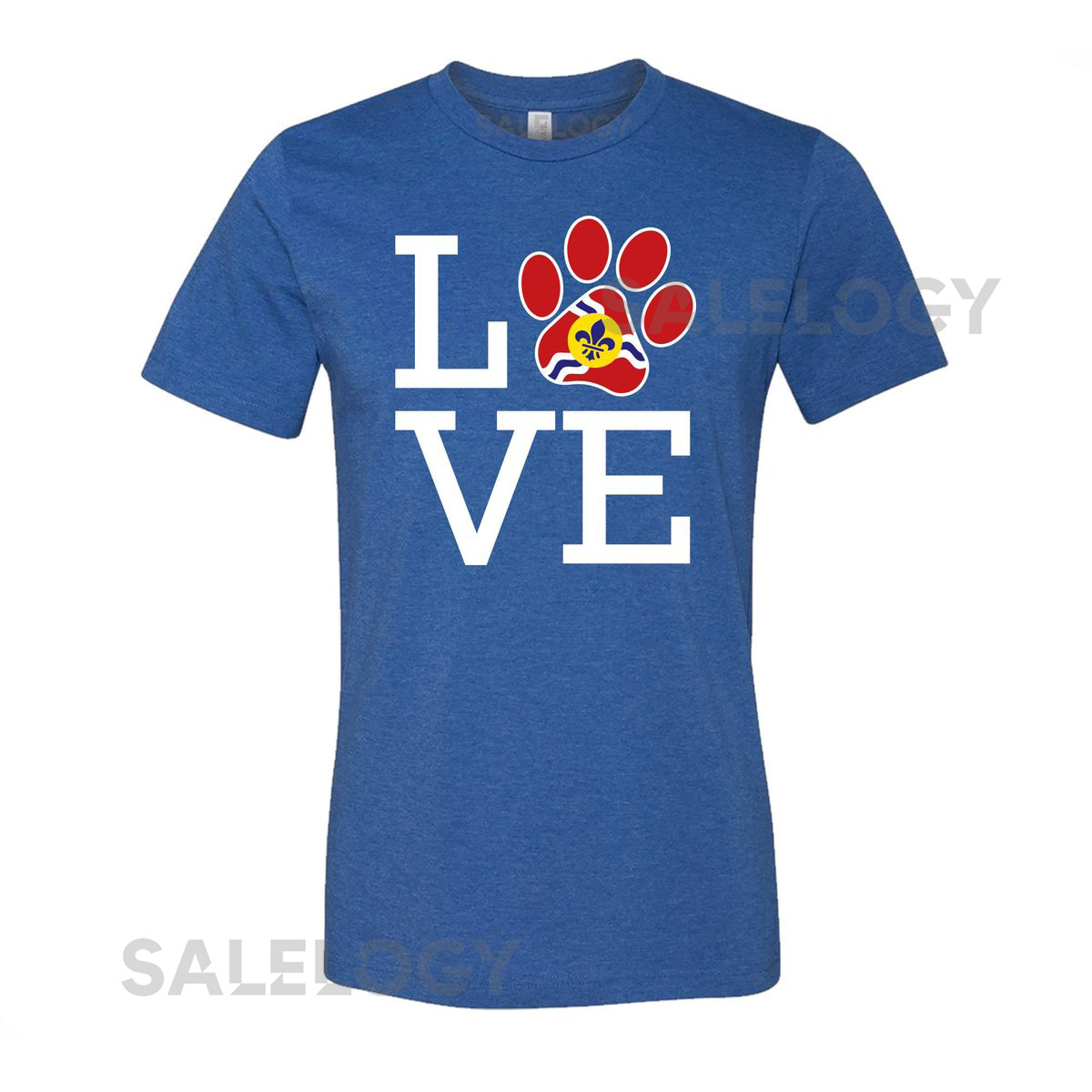 Paw Love STL Shirt   A STL City Shirt by Benton Park Prints St. Louis Flag Shirt St. Louis Flag St. Louis Heart STL Heart St. Louis_398