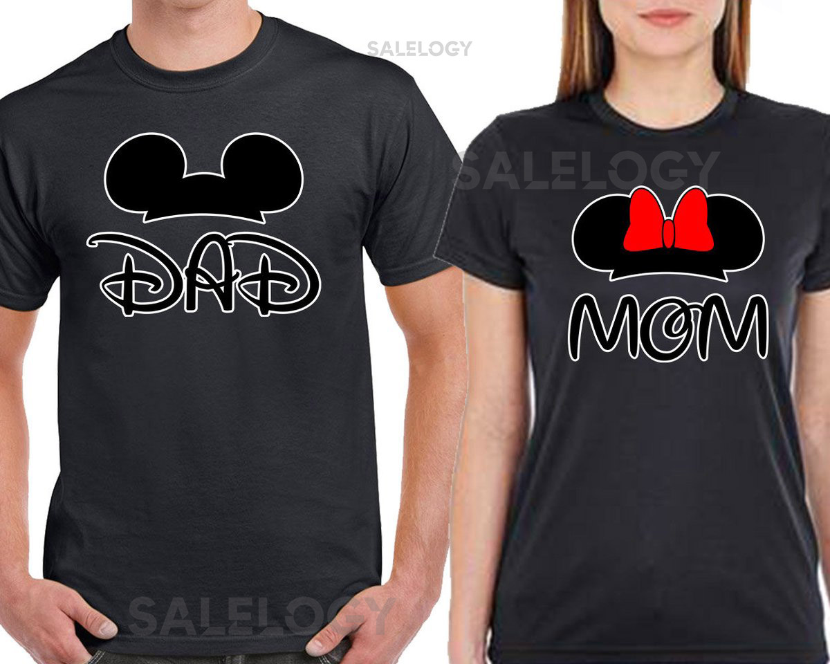 Dad Mom Cartoon T-shirt Unisex Couple Matching Short Sleeves T-shirt Broken Heart Love T-Shirt Soft Comfortable Cotton T-shirt_235