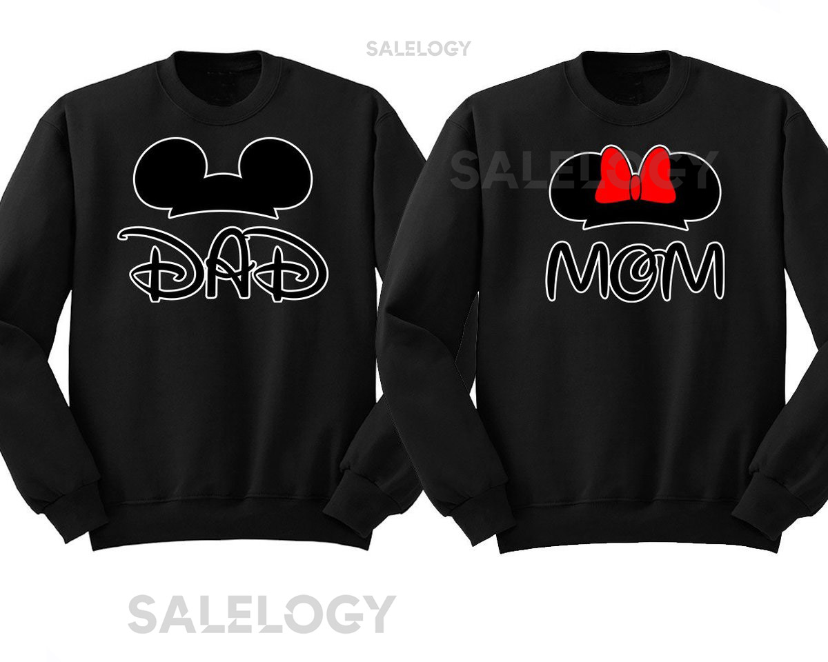Dad Mom Cartoon Shirt Unisex Couple Matching Short Sleeves Sweatshirt Broken Heart Love Sweatshirt Soft Comfortable Cotton Crewneck_33