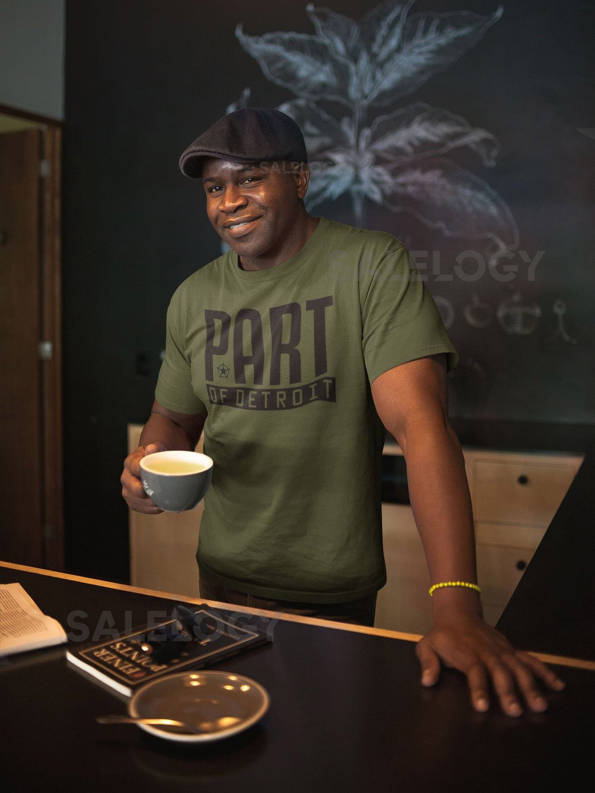 Detroit T-Shirt Military Green Motor City Pride_265