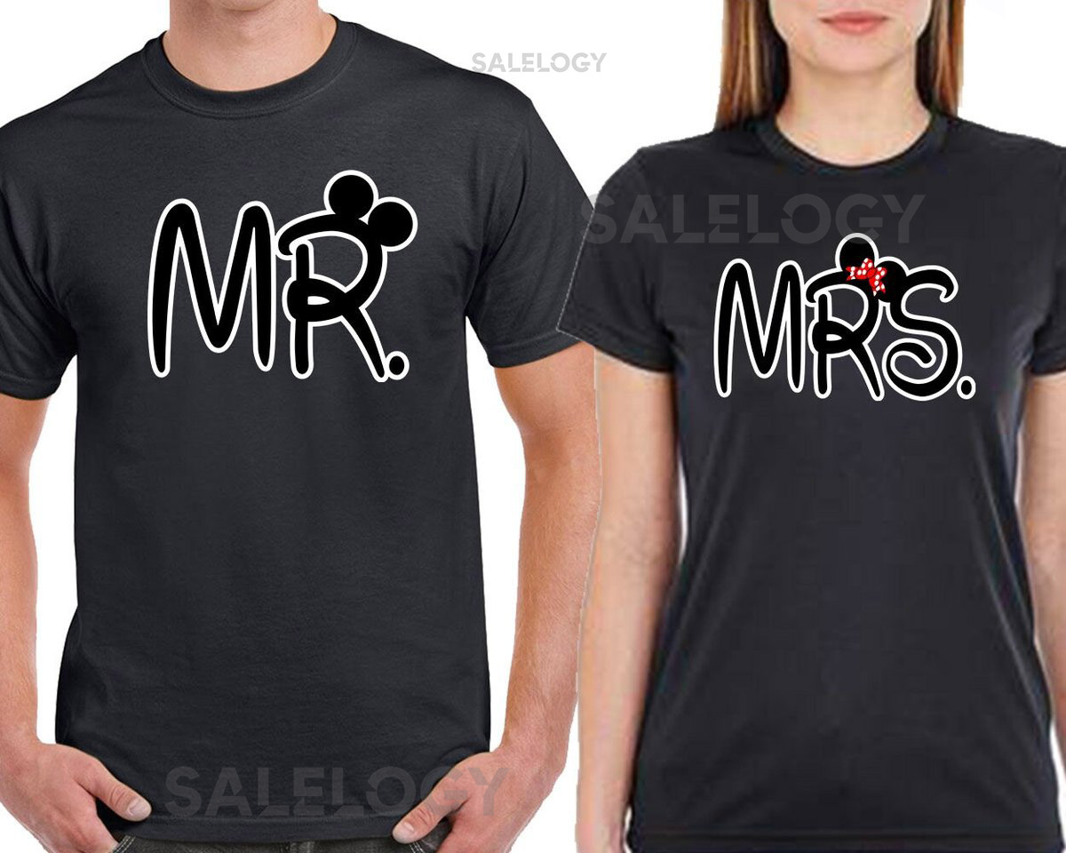 Mr and Mrs NEW Cartoon Couple Matching TSHIRT Broken Heart Love Couple Tee Shirt_716