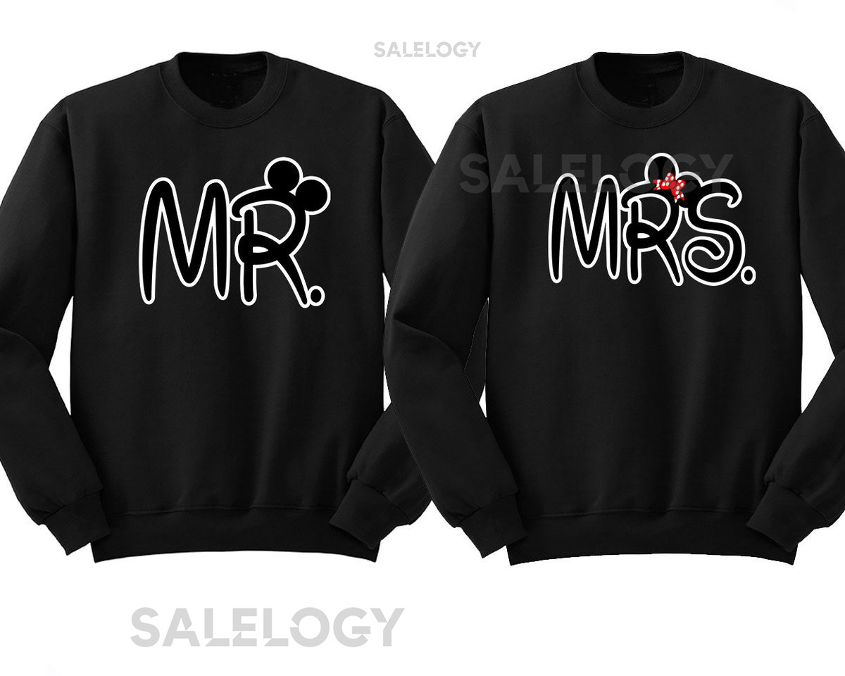 Mr and Mrs NEW Cartoon CREWNECK Broken Heart Love Couple Sweatshirt Sweater_99