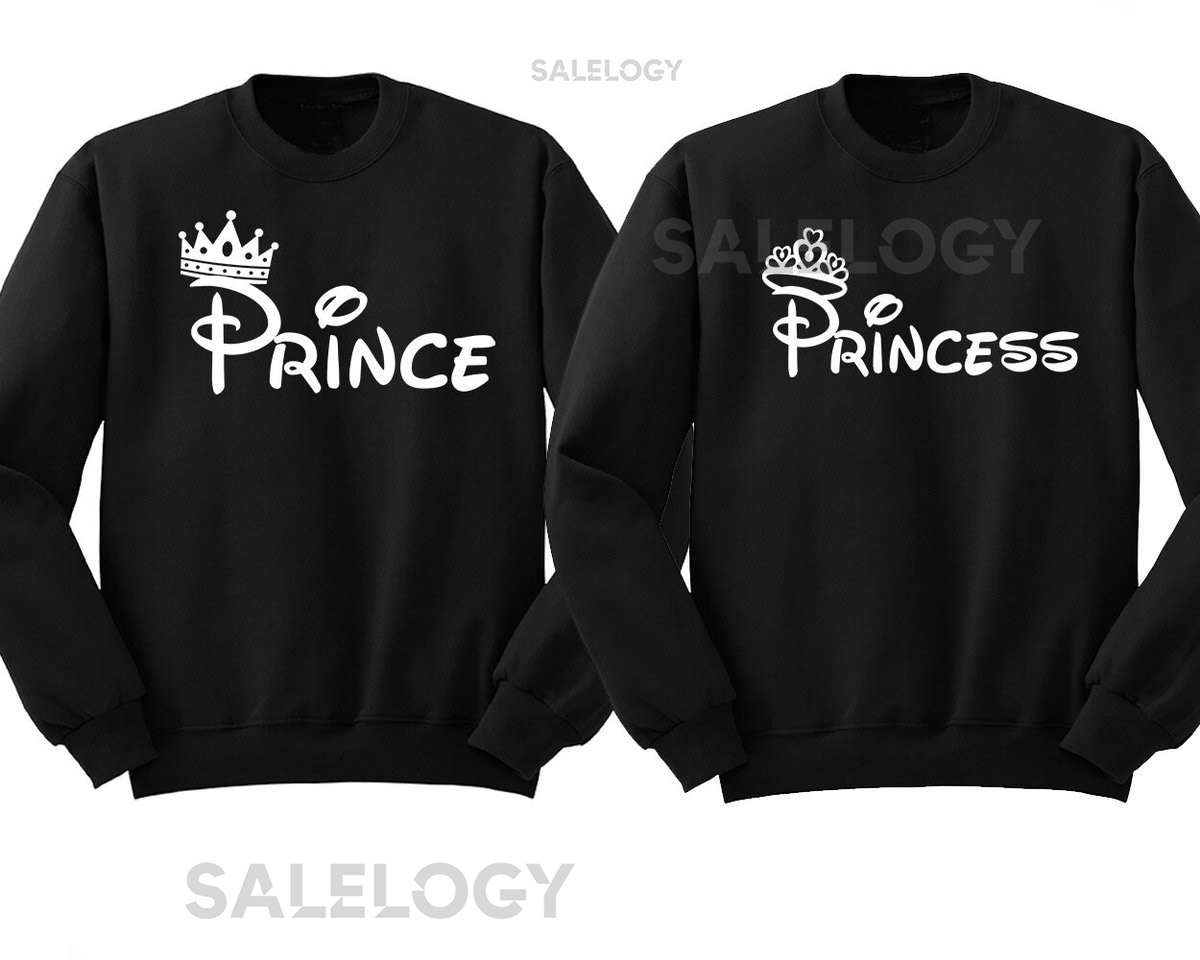 Prince Princess White Fashion Style CREWNECK Broken Heart Love Couple Sweatshirt Sweater_109