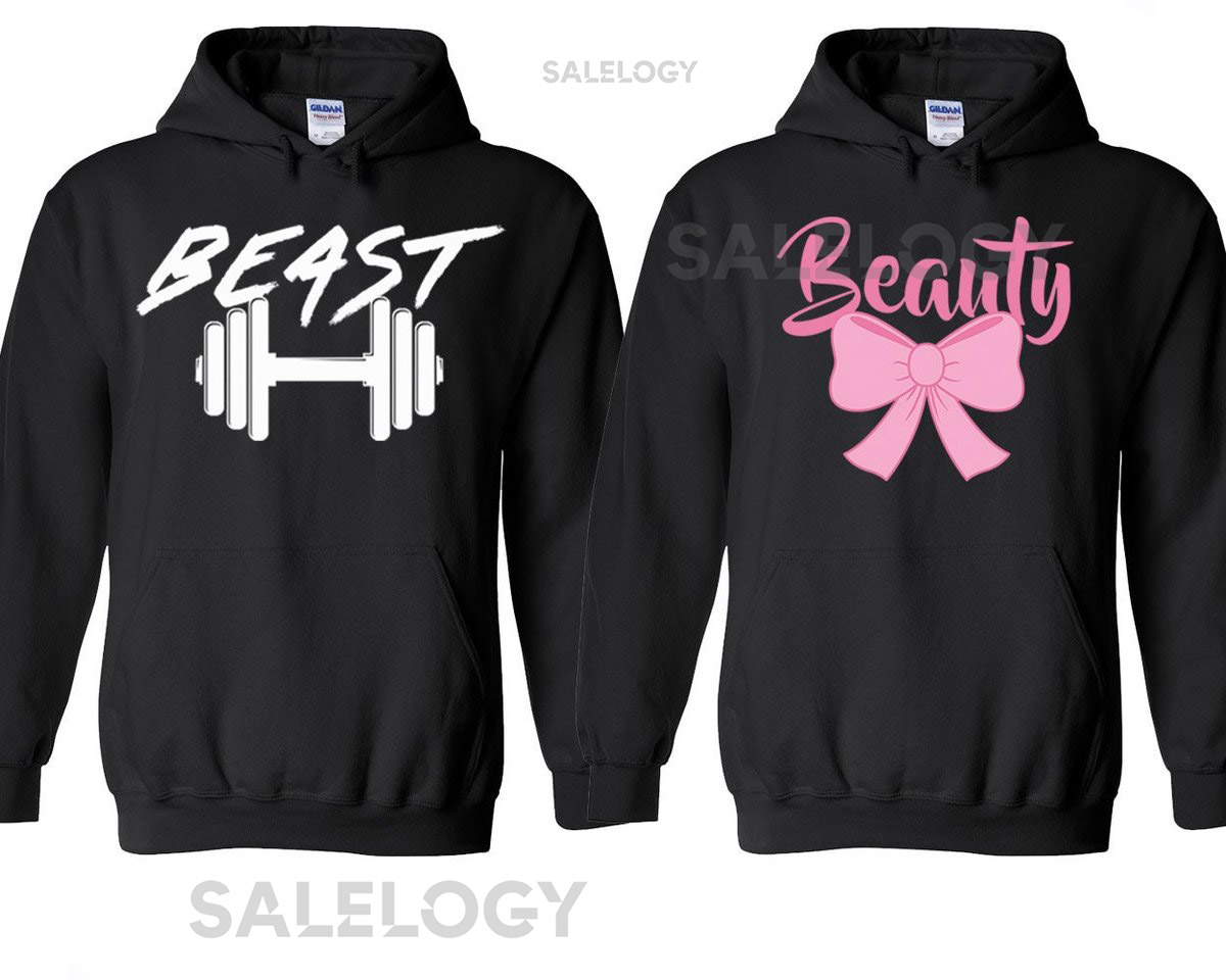 TWS Beast Beauty Couple Matching HOODIE His Hers Couple Valentines Day Love Couple Hooded Sweatshirt_135